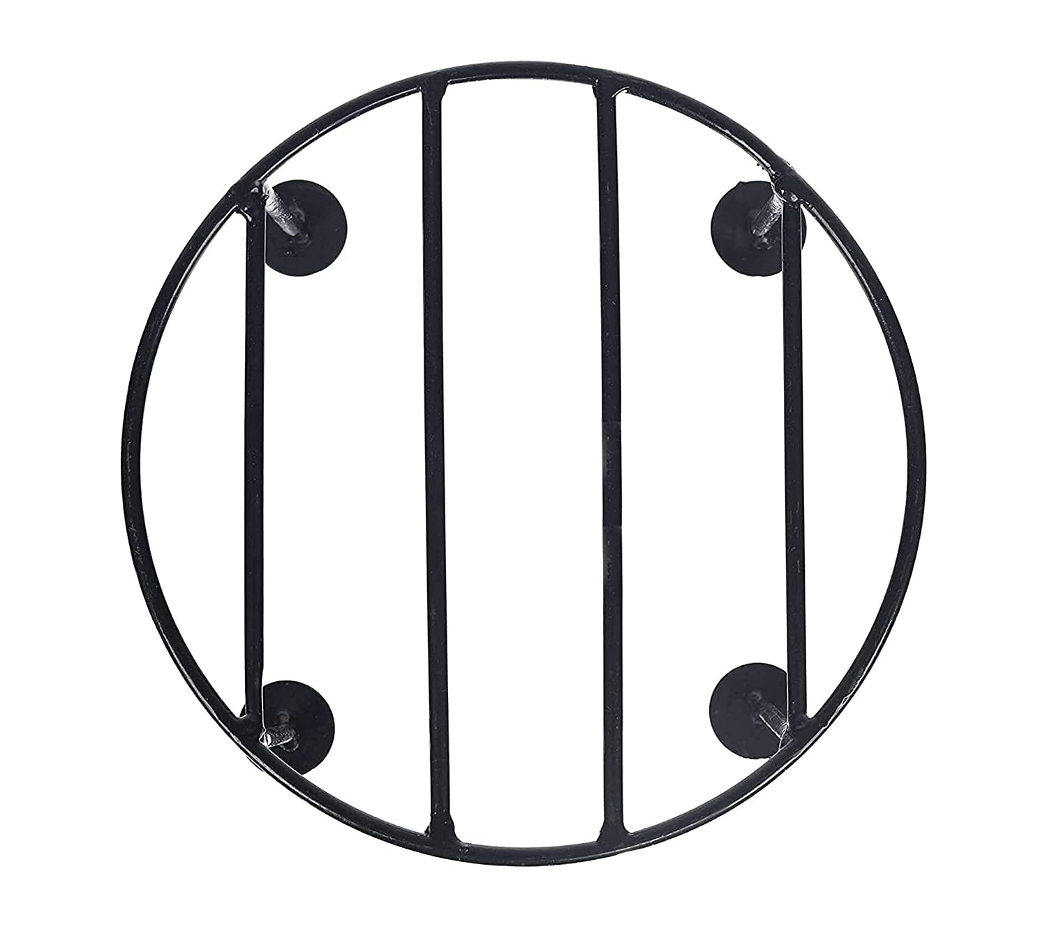 Kuber Industries Metal Pot Stand|Iron Flower Pot Stand for Outdoor Plants|Plant Stand for Balcony,Garden,Office,Pack of 3,(Black)