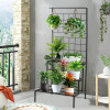 Metal Tall Dual Purpose Vertical Garden &amp; 3 Tier Planter Stands for Balcony | Big Indoor/Outdoor Flower Pot Stand for Garden | Gamla Stands for Living Room &amp; Home Décor | Black