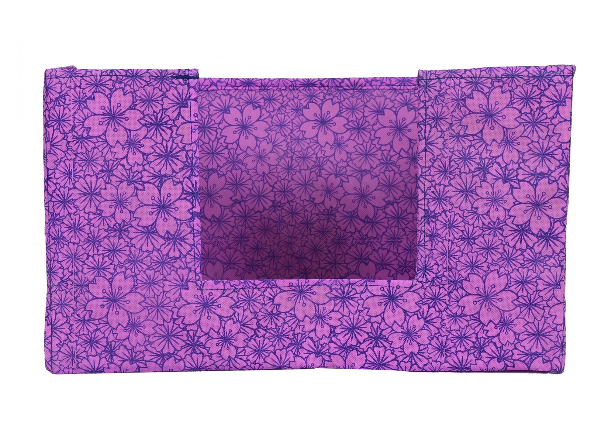 Kuber Industries Metalic Flower Print Non-Woven Shirt Stacker Closet Organizer - Shirts and Clothing Organizer With Handle (Pink & Purple)
