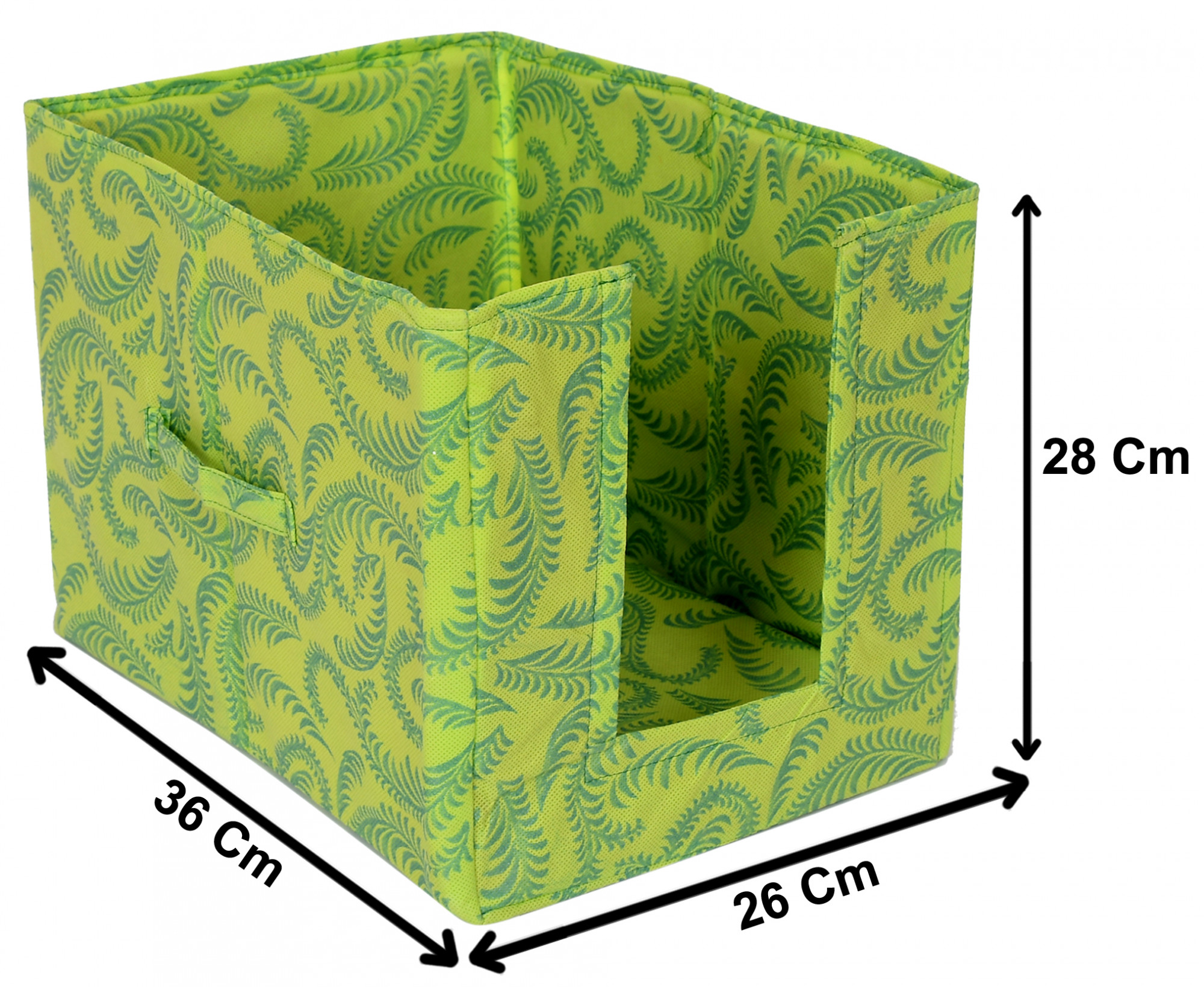 Kuber Industries Metalic Leaf Print Foldable Rectangle Cloth Saree Stacker Cloth Wardrobe Organizer (Green)