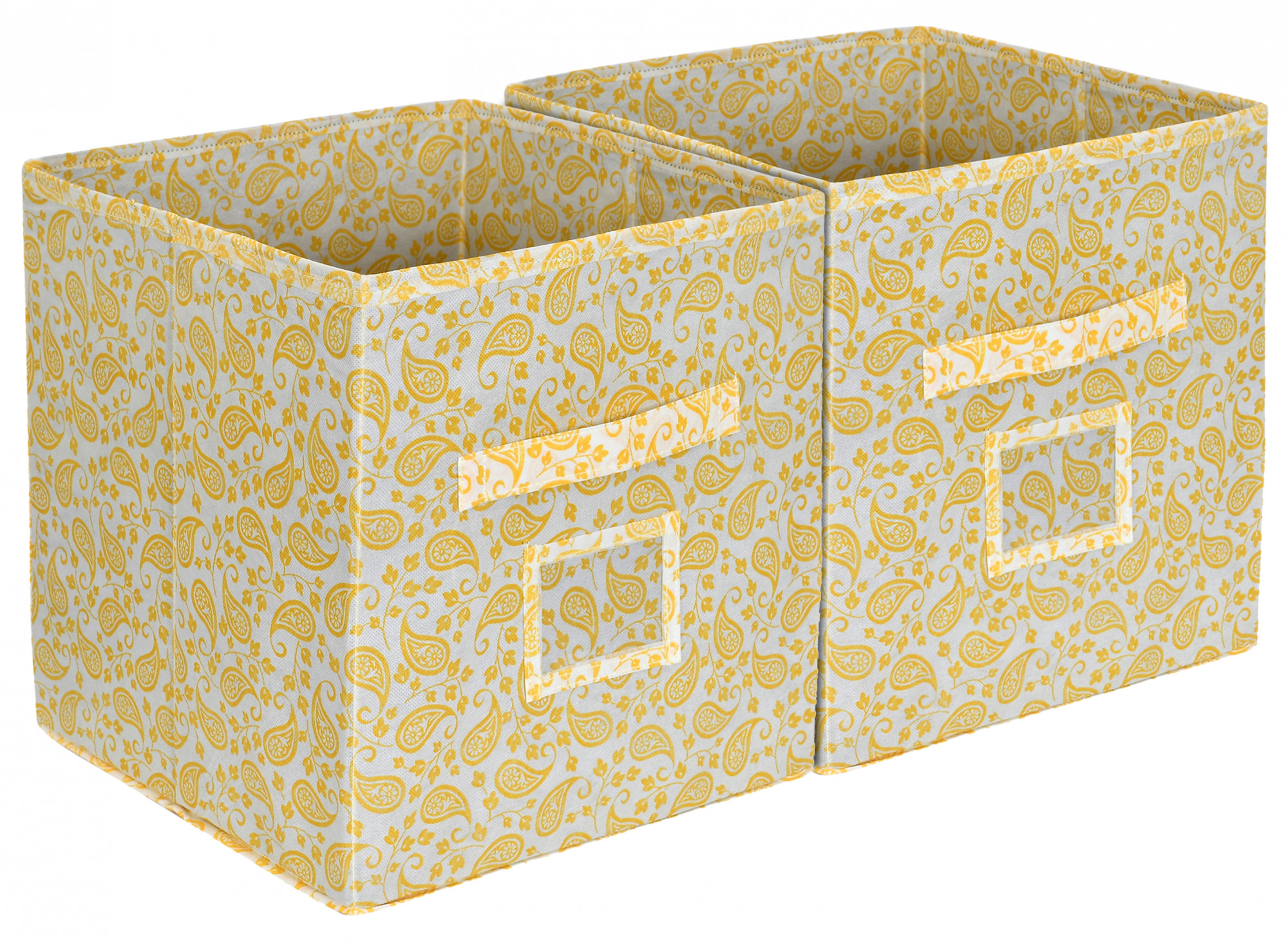 Kuber Industries Metalic Print Non Woven Fabric Foldable Storage Cube Toy,Books,Shoes Storage Box With Handle,Extra Large (Gold)-KUBMART2109