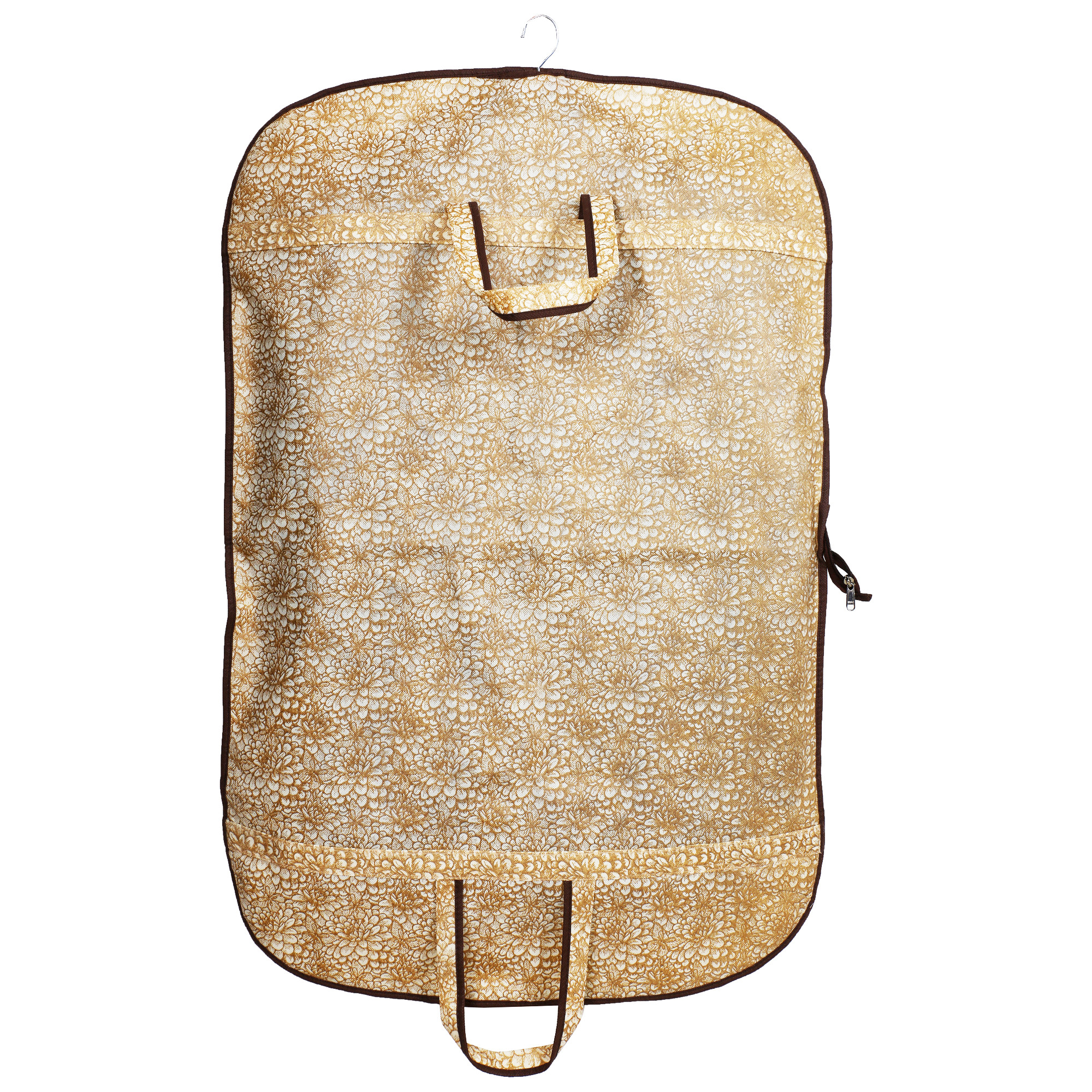 Kuber Industries Metalic Printed Foldable Non Woven Men's Coat Blazer Cover (Golden & Brown) -CTKTC38161