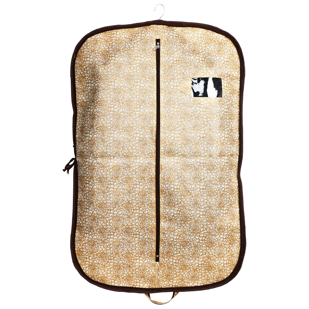 Kuber Industries Metalic Printed Foldable Non Woven Men&#039;s Coat Blazer Cover (Golden &amp; Brown) -CTKTC38169