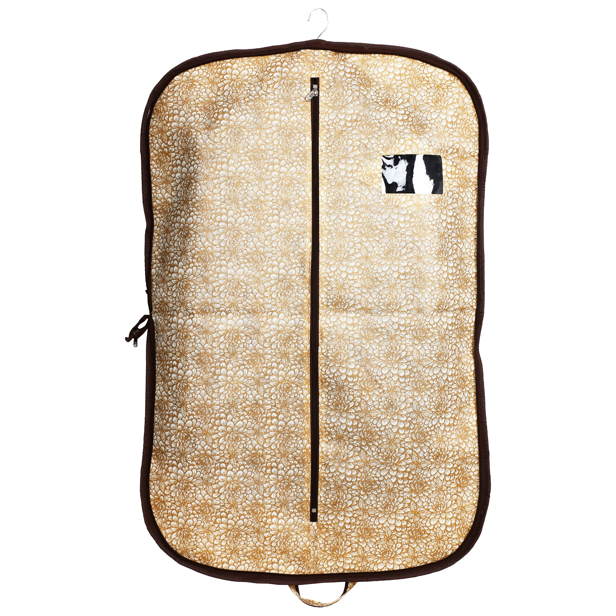 Kuber Industries Metalic Printed Foldable Non Woven Men's Coat Blazer Cover (Golden Brown)   -CTKTC41921