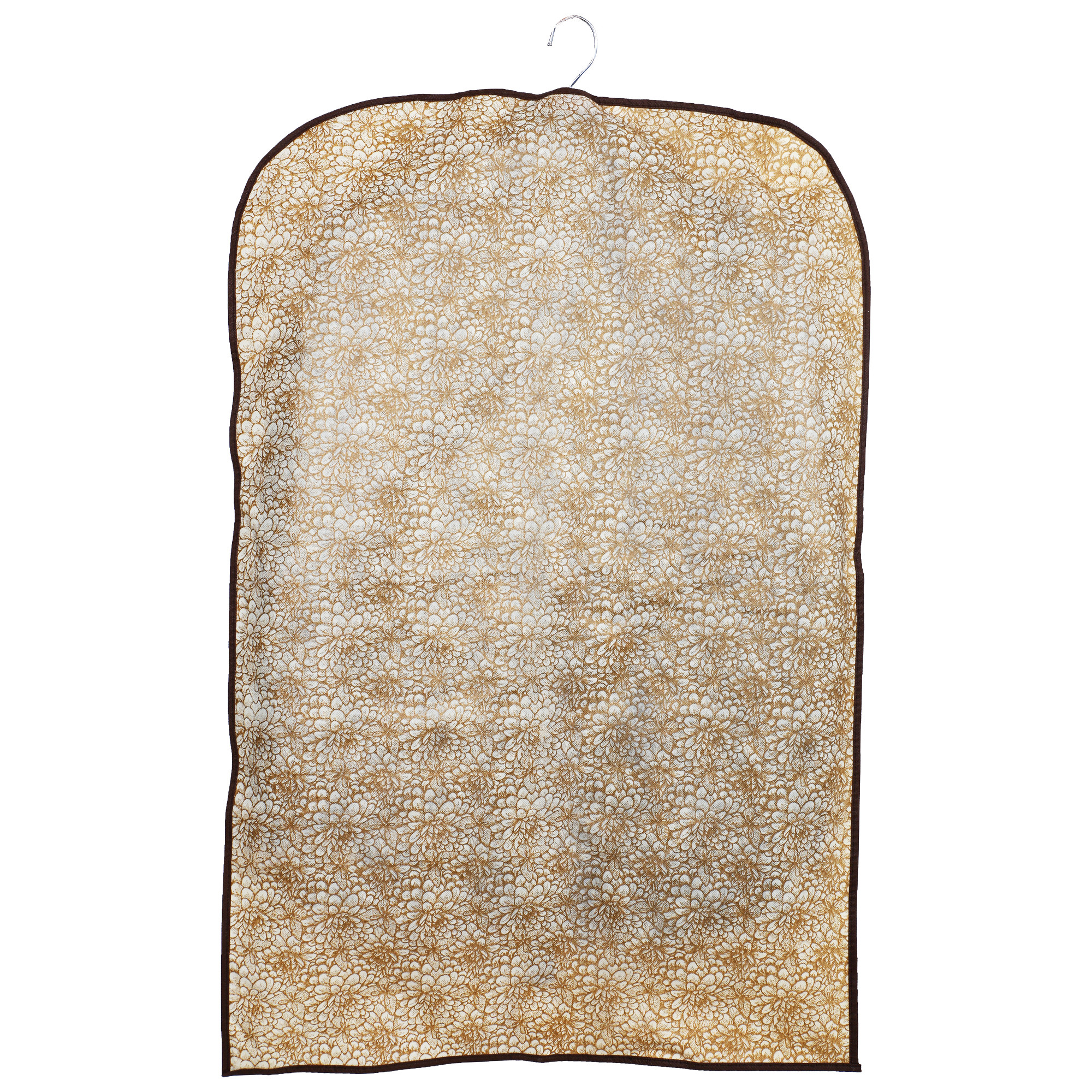 Kuber Industries Metalic Printed Half Transparent Non Woven Men's Coat Blazer Cover (Golden & Brown) -CTKTC38147