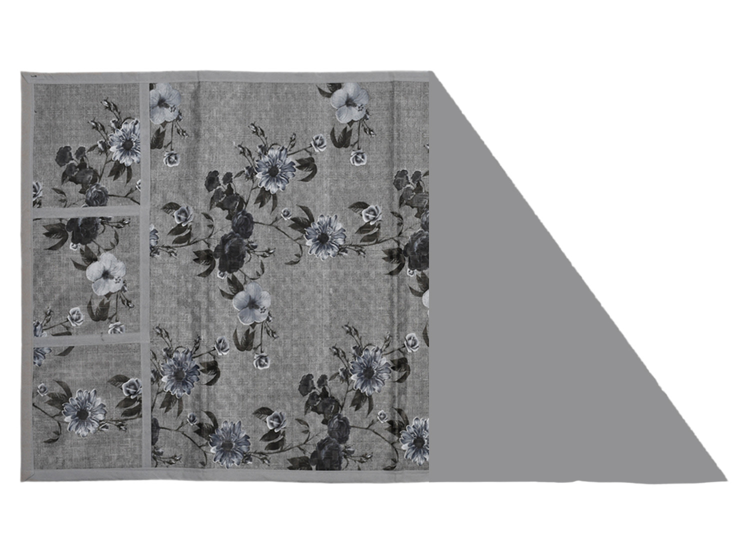 Kuber Industries Metallic Flower Print PVC Fridge Top Cover With 6 Utility Side Pockets (Grey)
