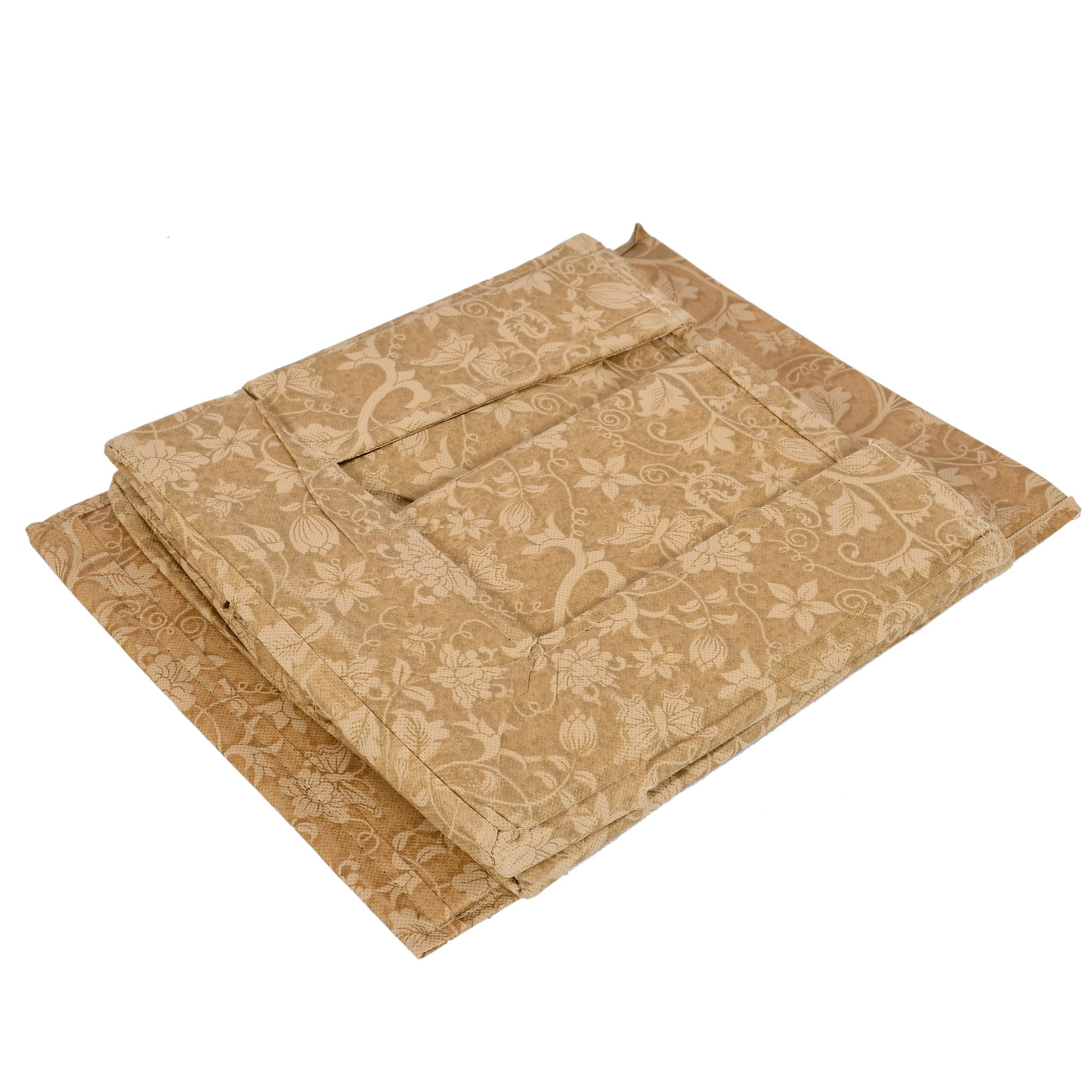 Kuber Industries Metallic Print Non Woven Shirt Stacker/Shirt Organizer Wardrobe Organizer (Beige)-KUBMART1638