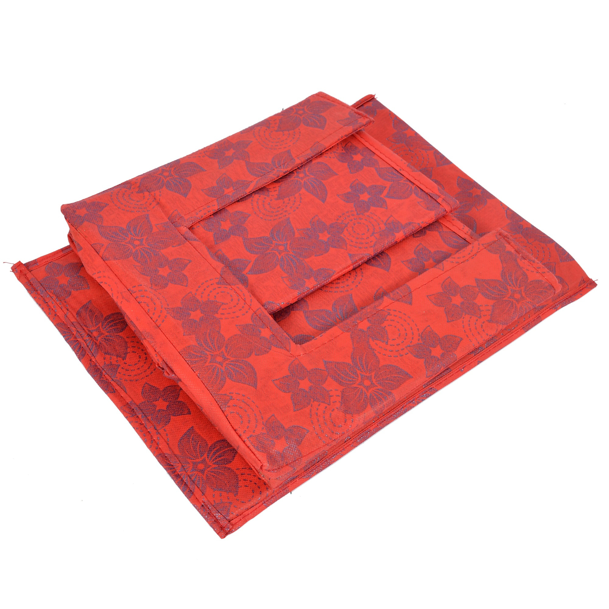 Kuber Industries Metallic Print Non Woven Shirt Stacker/Shirt Organizer Wardrobe Organizer (Red)-KUBMART1648