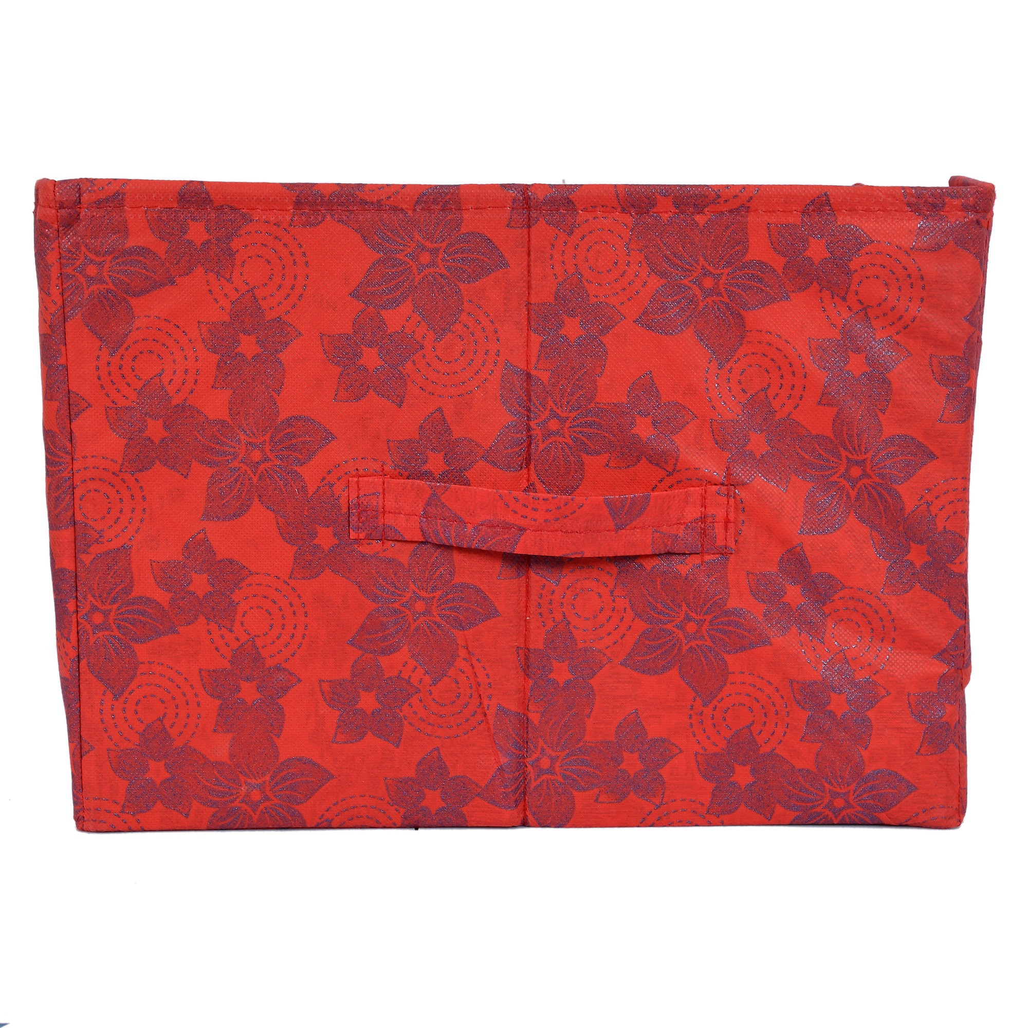 Kuber Industries Metallic Print Non Woven Shirt Stacker/Shirt Organizer Wardrobe Organizer (Red)-KUBMART1648