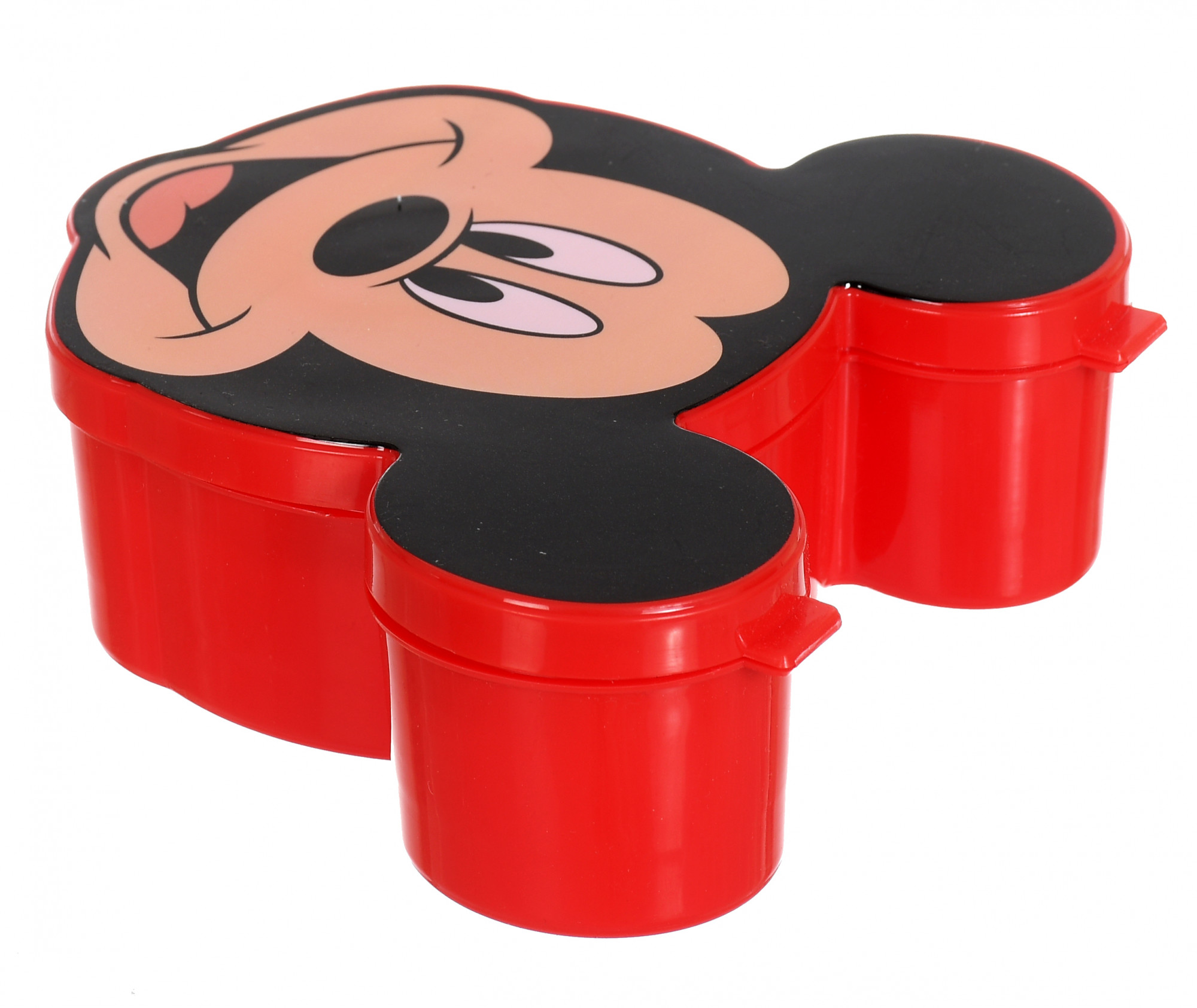 Kuber Industries Mickey Face Shaped Lunch Box for Kids, Food Storage Container Box, BPA Free On-the-Go Meal Prep Containers (Red)