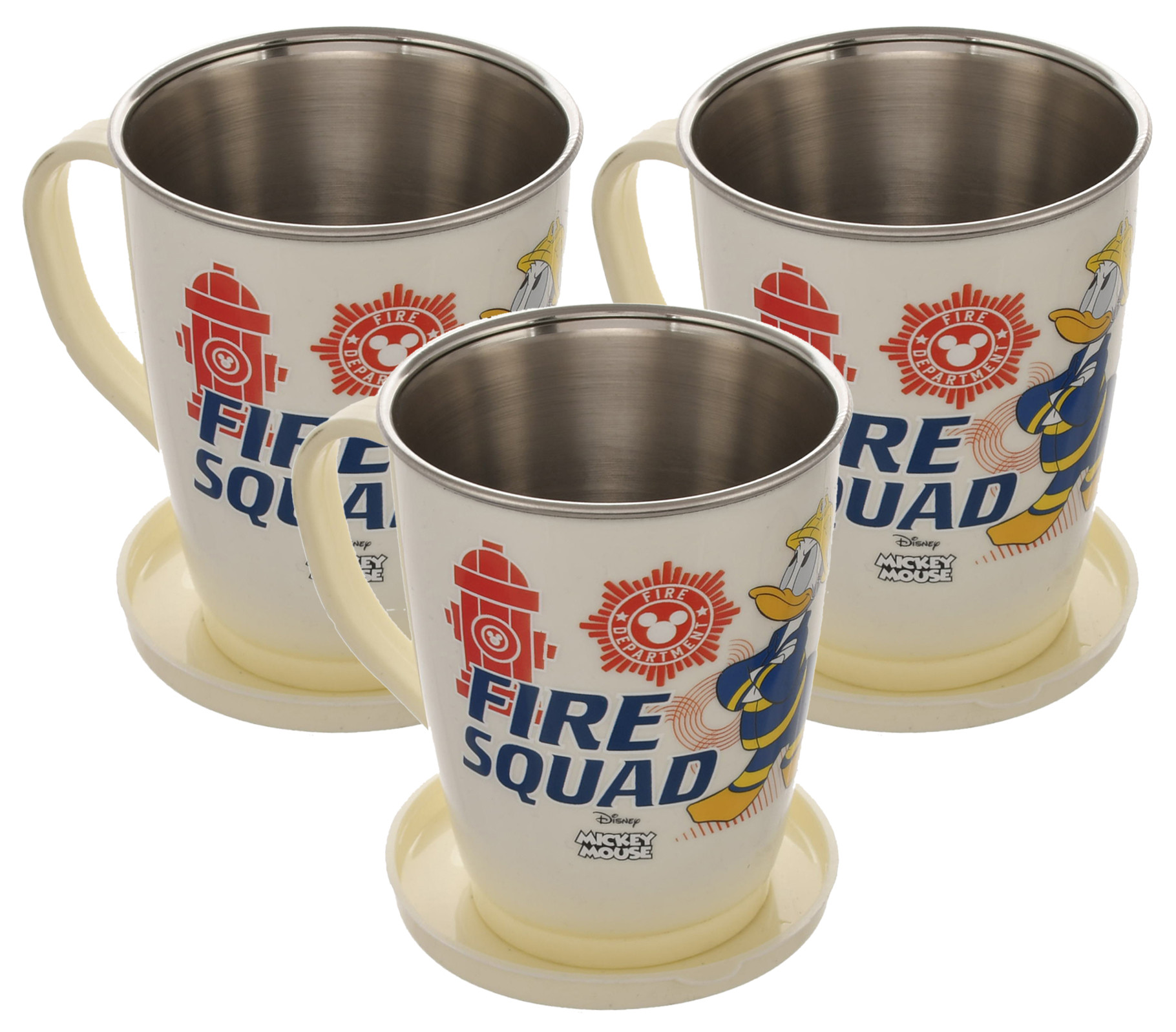 Kuber Industries Mickey Mouse & Friends Printed Food Grade BPA Free Tea/Coffee Mug for Coffee Tea Cocoa, Camping Mugs with Lid,(Cream)