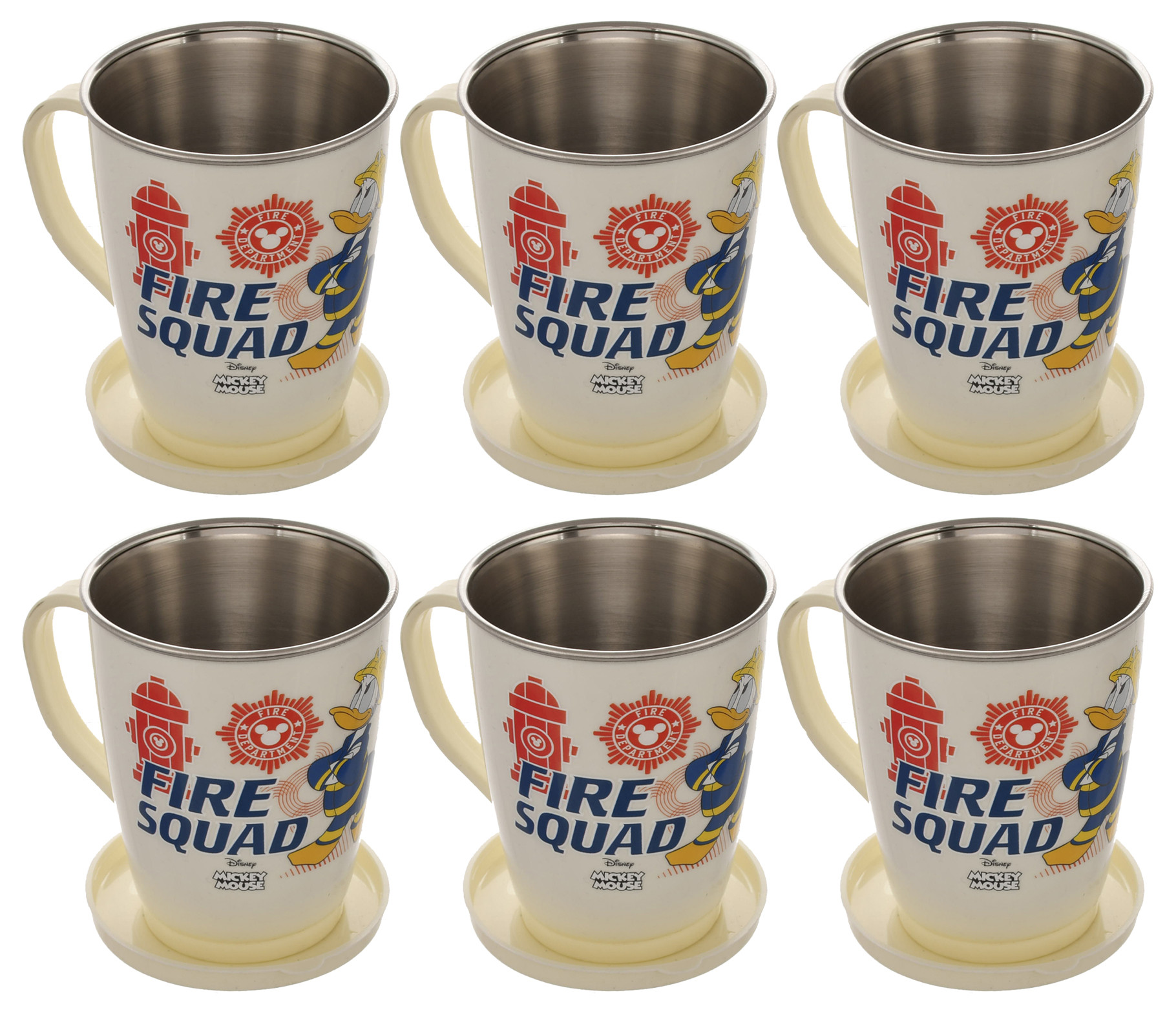 Kuber Industries Mickey Mouse & Friends Printed Food Grade BPA Free Tea/Coffee Mug for Coffee Tea Cocoa, Camping Mugs with Lid,(Cream)