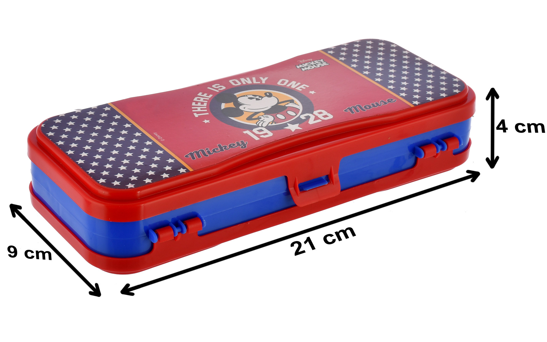 Kuber Industries Mickey Mouse Printed Double Sided Plastic Pencil Box  (Red)