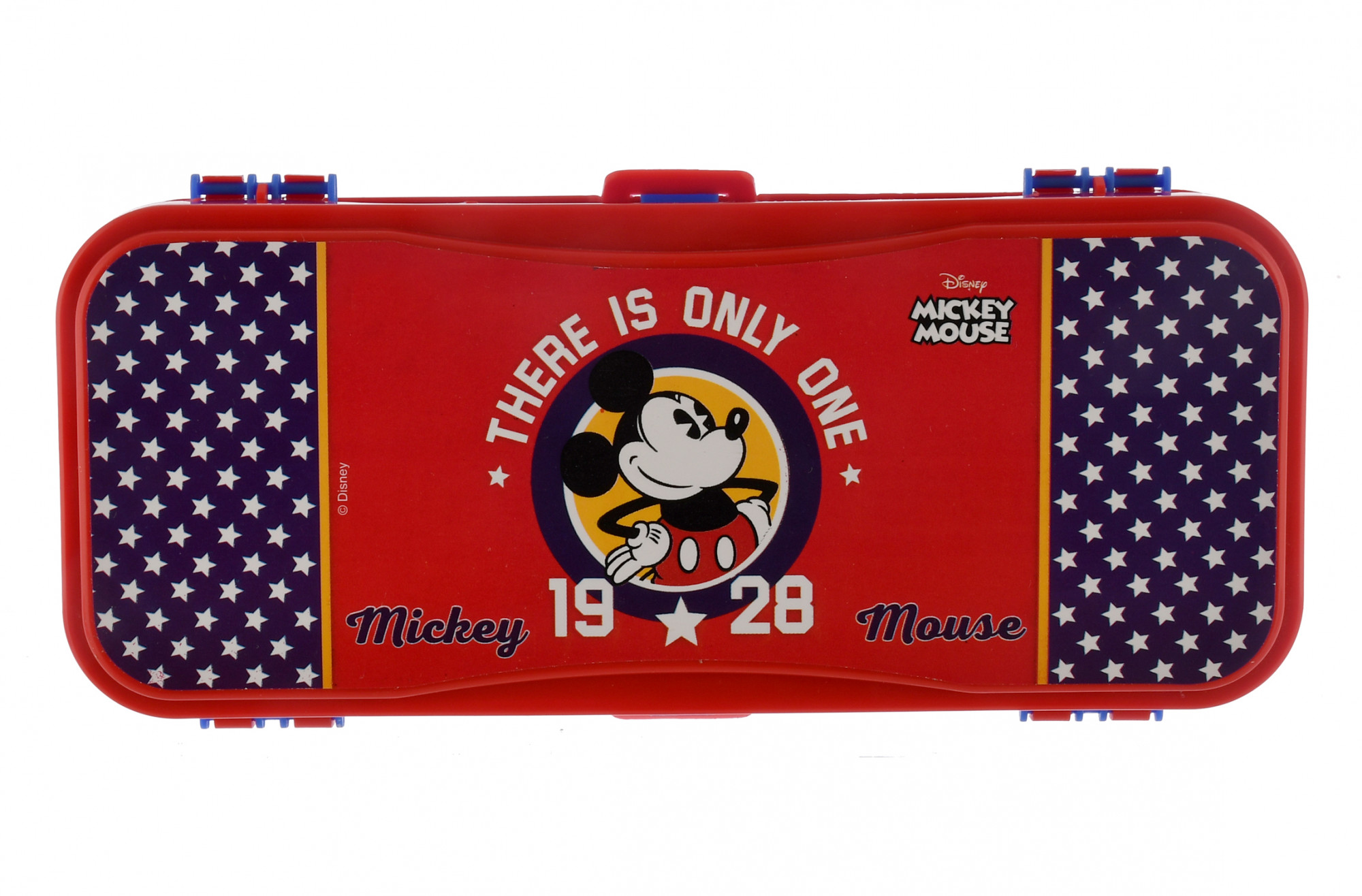 Kuber Industries Mickey Mouse Printed Double Sided Plastic Pencil Box  (Red)