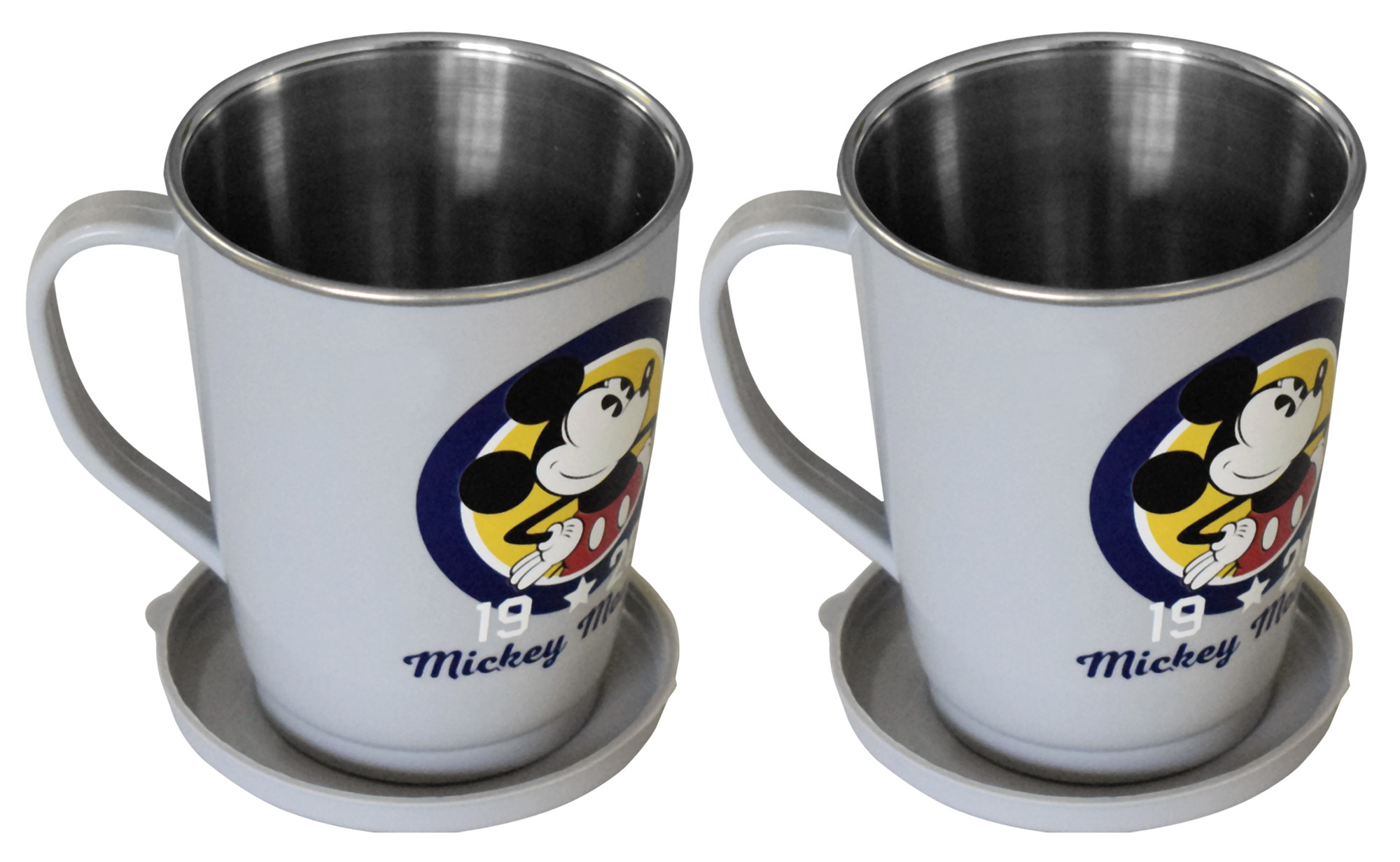 Kuber Industries Mickey Mouse Printed Food Grade BPA Free Tea/Coffee Mug for Coffee Tea Cocoa, Camping Mugs with Lid, (Grey)