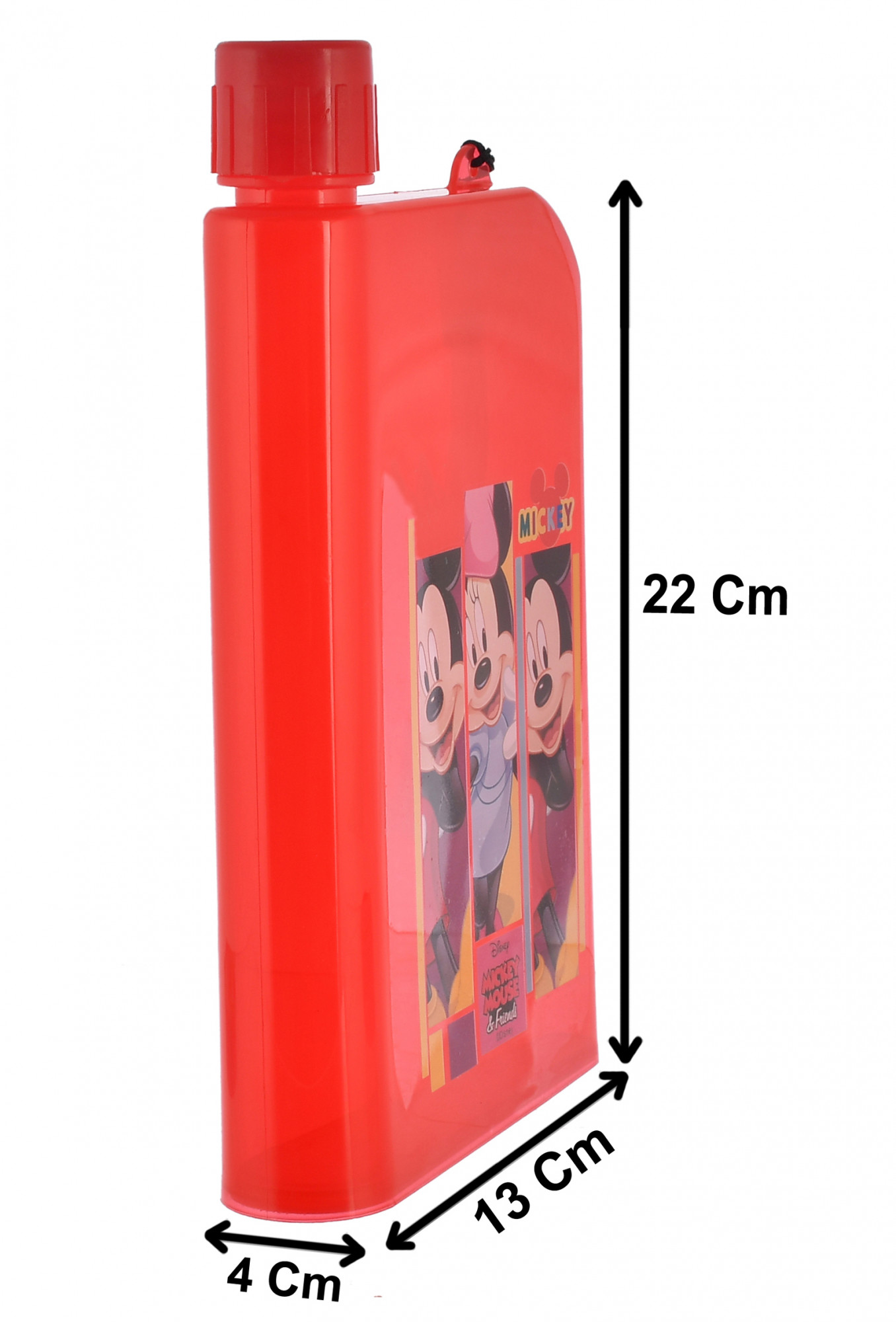 Kuber Industries Mickey Printed Lightweight,Portable Plastic Notebook Water Bottle For School Activity Outdoor Sports-700ml (Red)