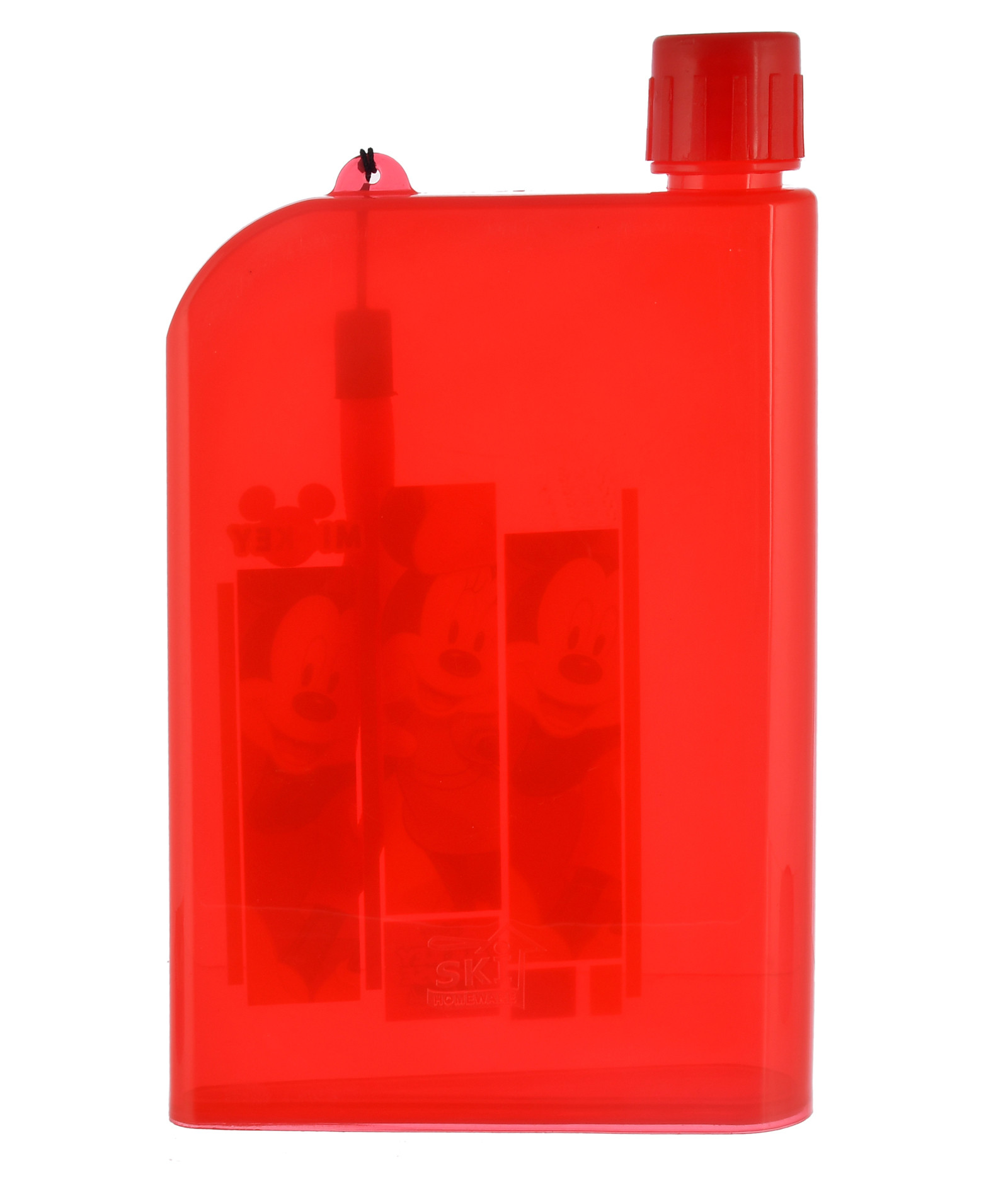 Kuber Industries Mickey Printed Lightweight,Portable Plastic Notebook Water Bottle For School Activity Outdoor Sports-700ml (Red)