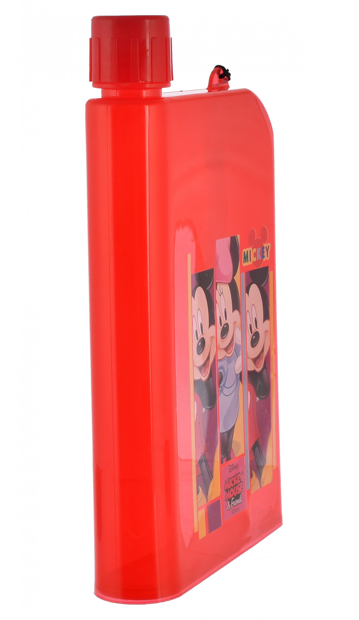 Kuber Industries Mickey Printed Lightweight,Portable Plastic Notebook Water Bottle For School Activity Outdoor Sports-700ml (Red)
