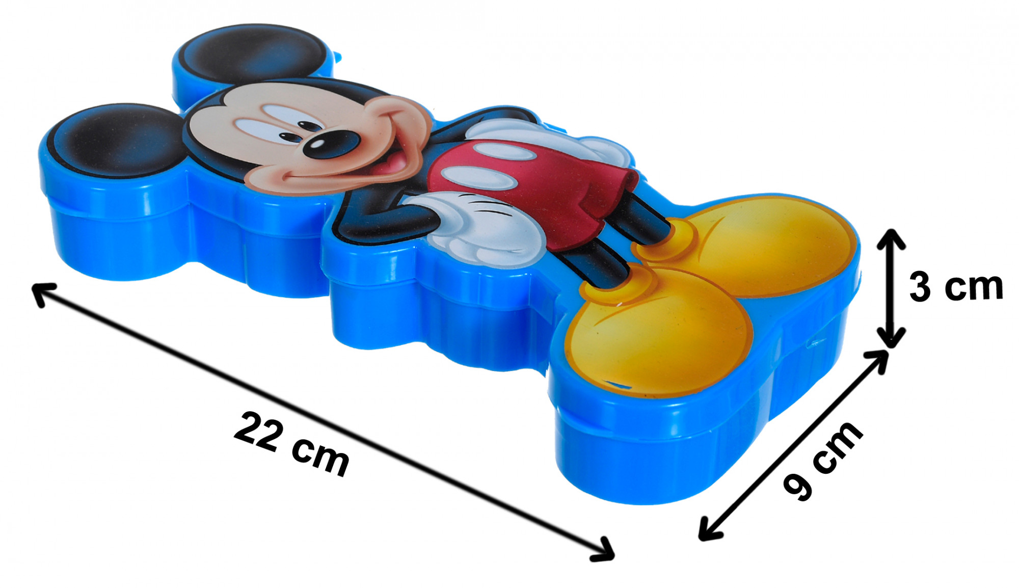 Kuber Industries Micky Mouse Printed Plastic Pencil Box for Kids with Free Stationery Items (Blue)