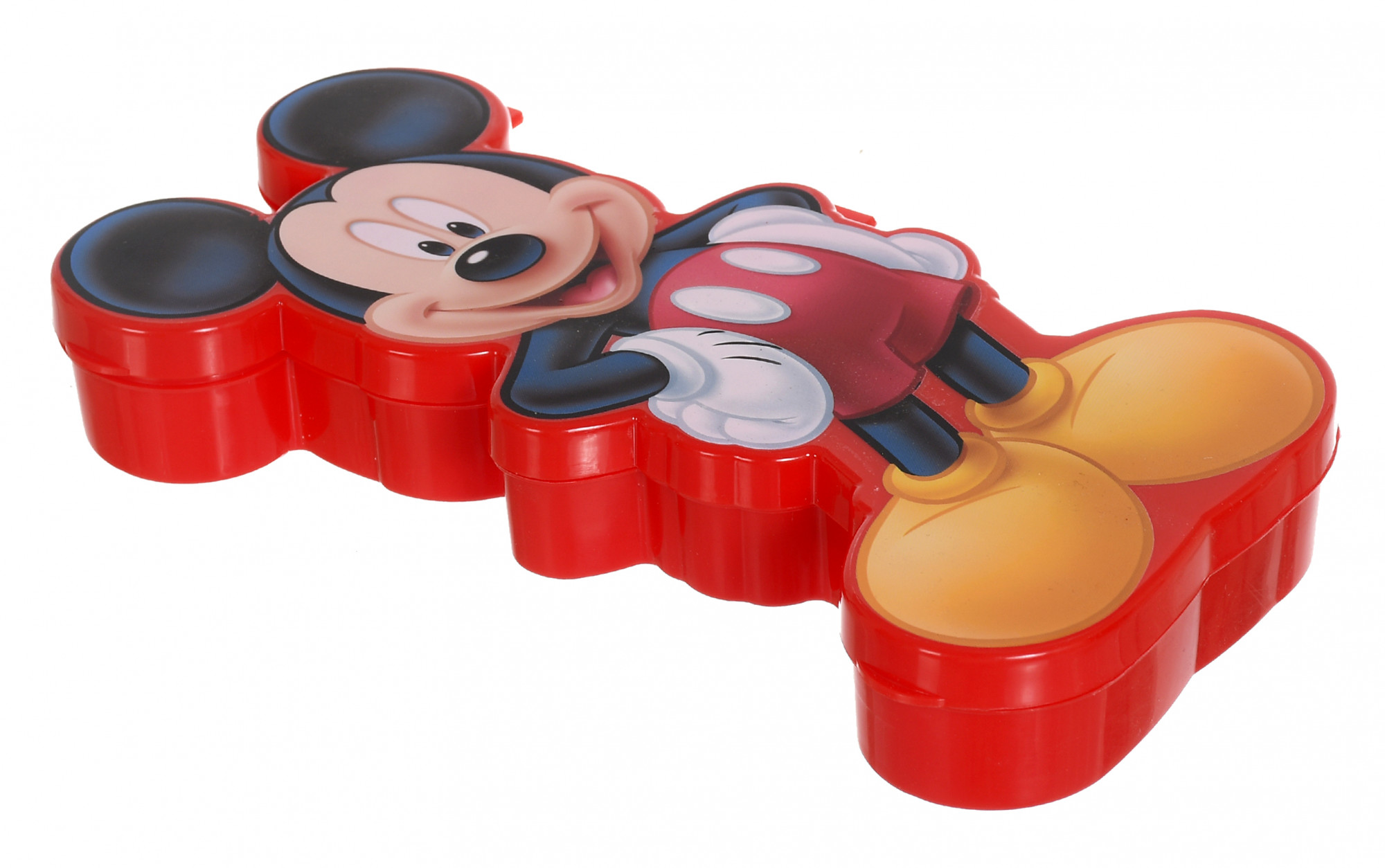 Kuber Industries Micky Mouse Printed Plastic Pencil Box for Kids with Free Stationery Items (Red)