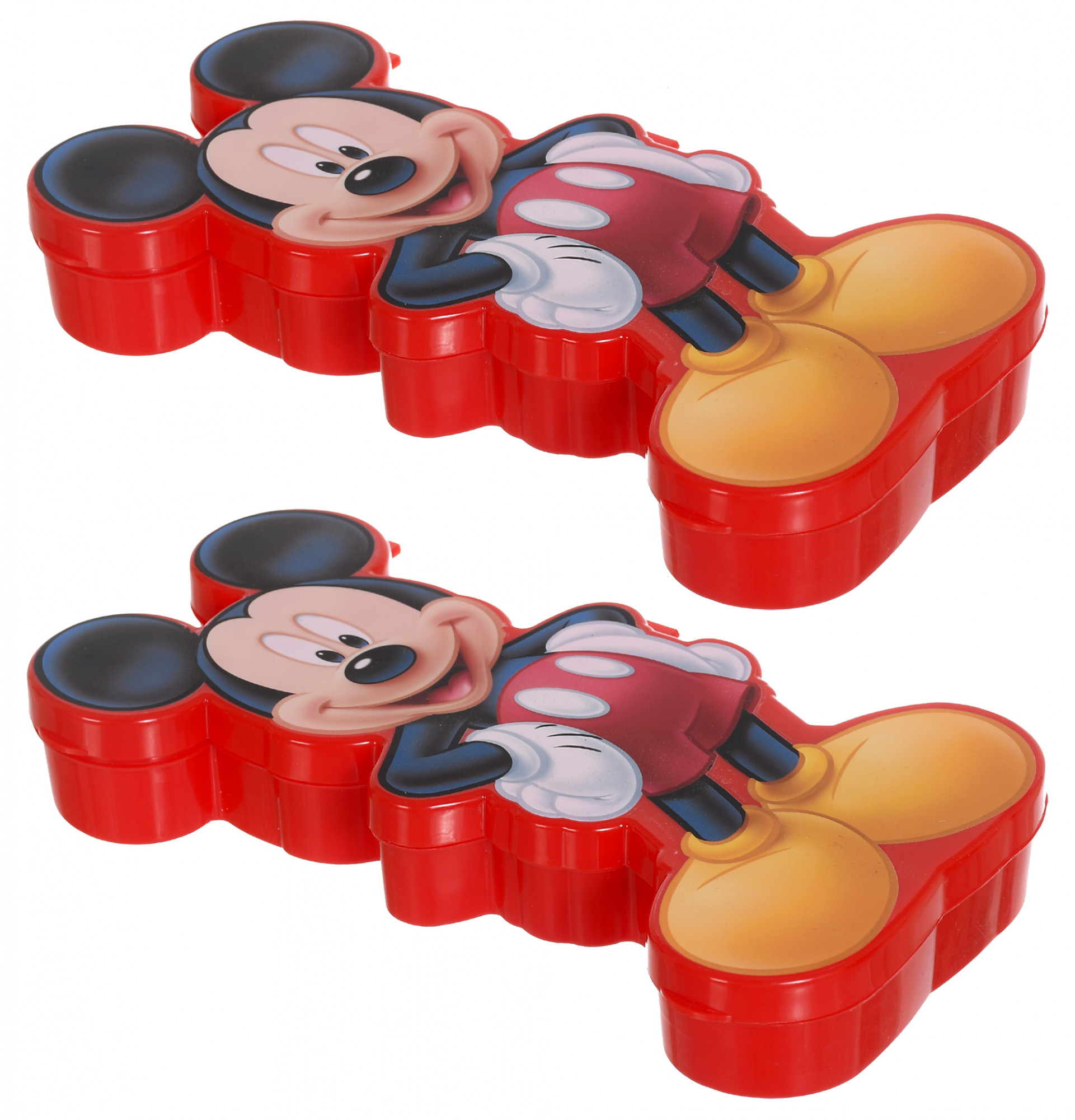 Kuber Industries Micky Mouse Printed Plastic Pencil Box for Kids with Free Stationery Items (Red)