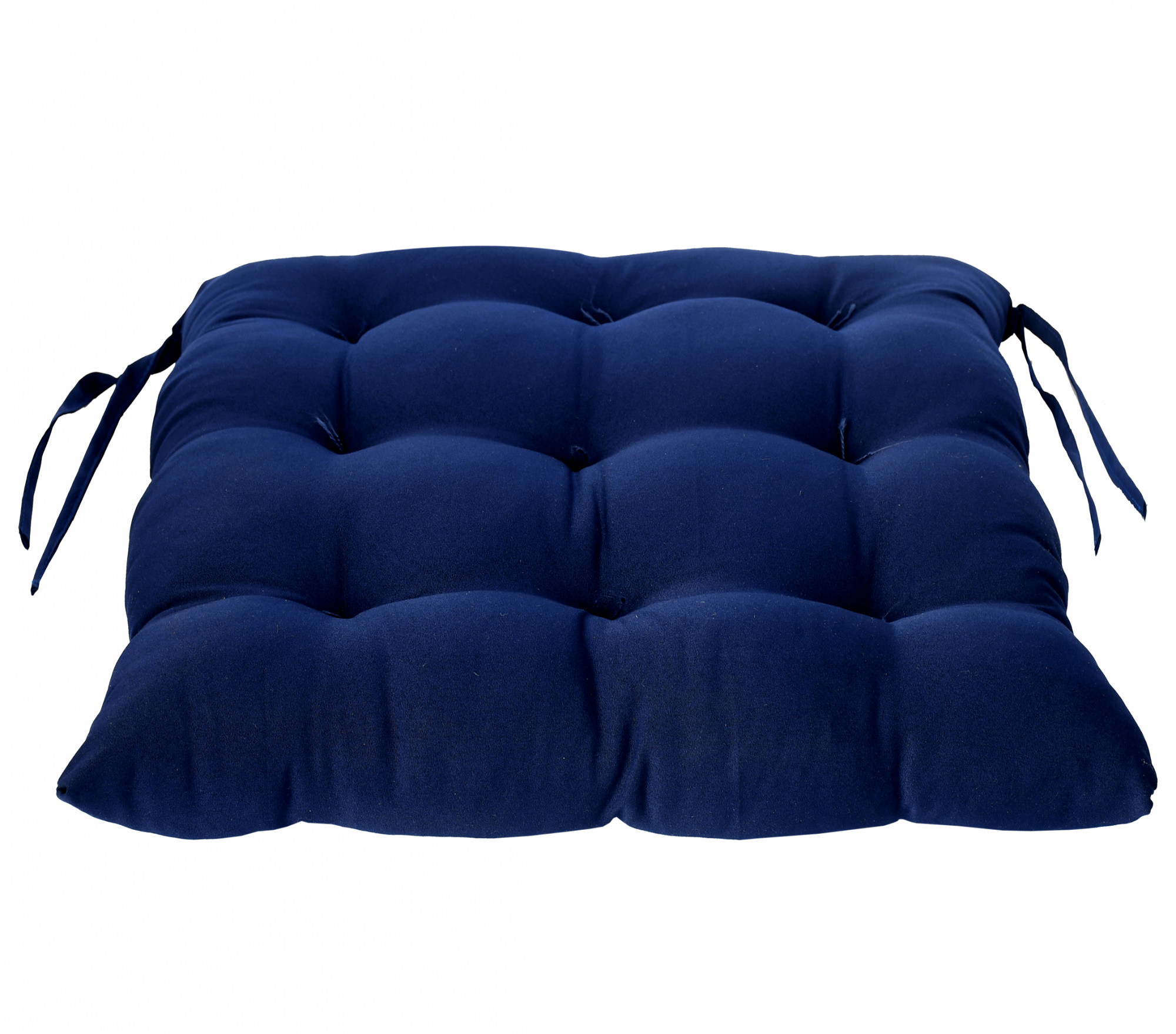 Kuber Industries Microfiber 18*36 Inch Back And Seat Chair Cushion & 18*18 Inch Square Cushion for Rocking Chair, Desk chair, Dining chairs, Lounge chair with Ties- Set of 2 (Navy Blue)