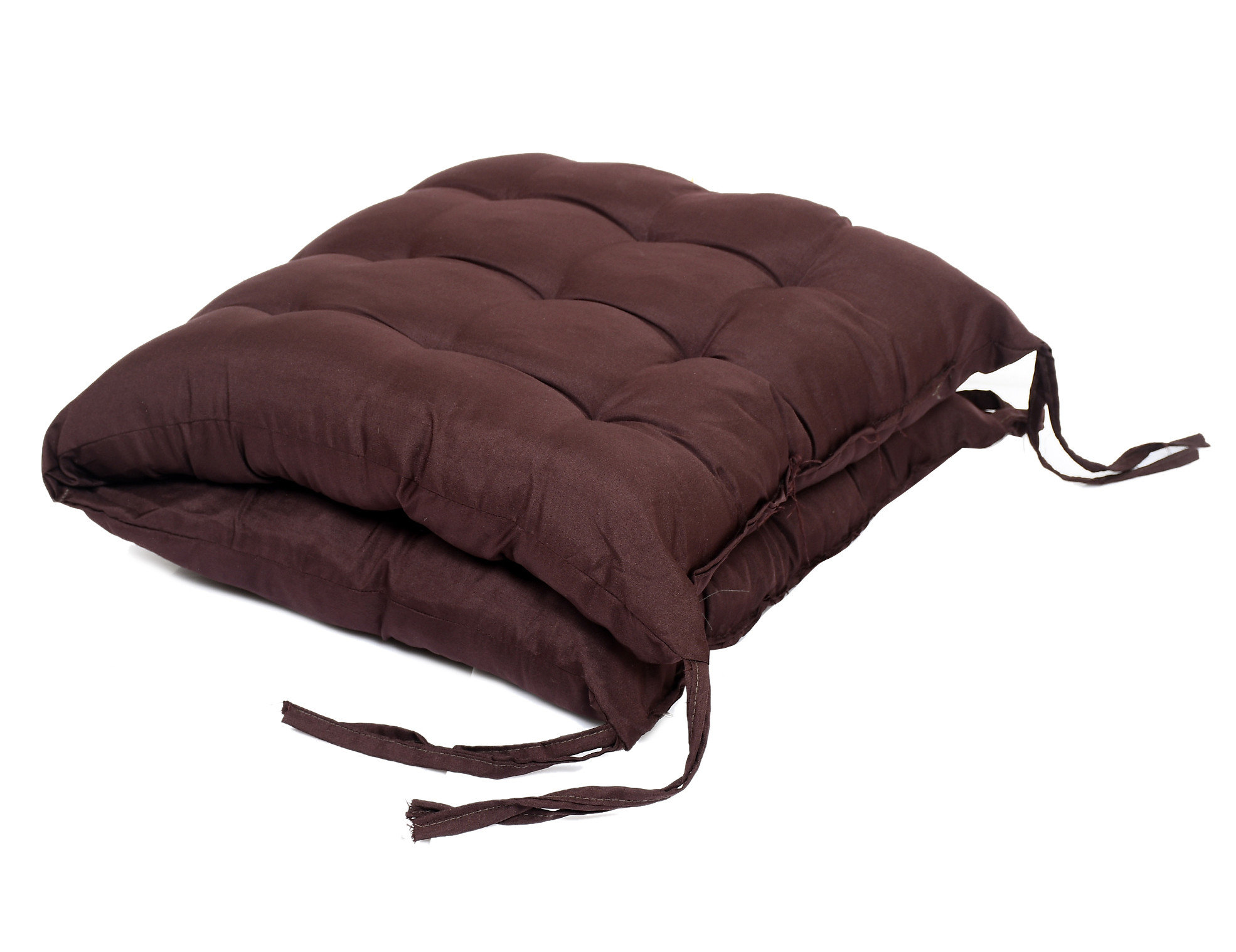 Kuber Industries Microfiber 18*48 Inch Back And Seat Chair Cushion & 18*18 Inch Square Cushion for Rocking Chair, Desk chair, Dining chairs, Lounge chair with Ties- Set of 2 (Brown)