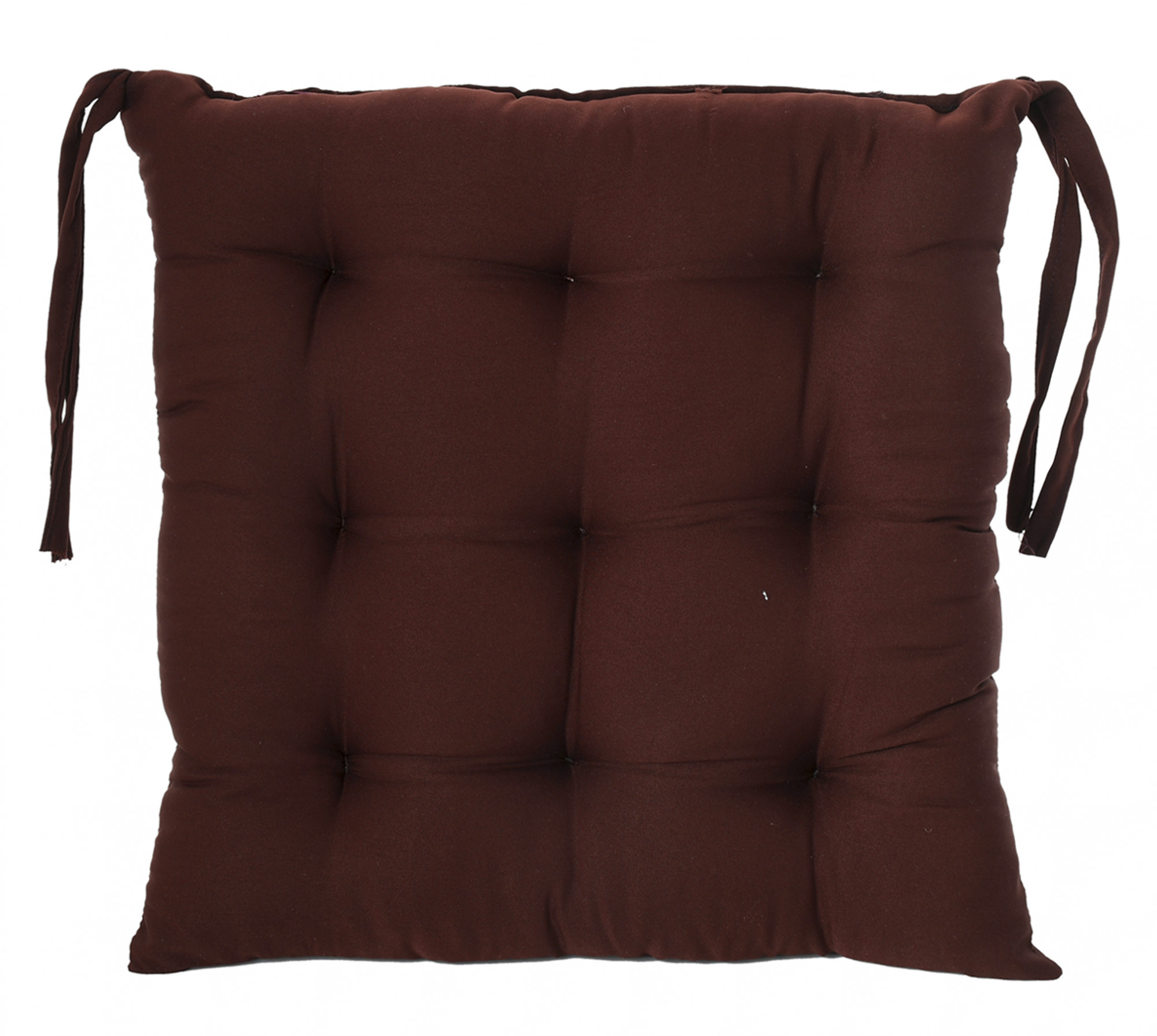 Kuber Industries Microfiber 18*48 Inch Back And Seat Chair Cushion & 18*18 Inch Square Cushion for Rocking Chair, Desk chair, Dining chairs, Lounge chair with Ties- Set of 2 (Brown)
