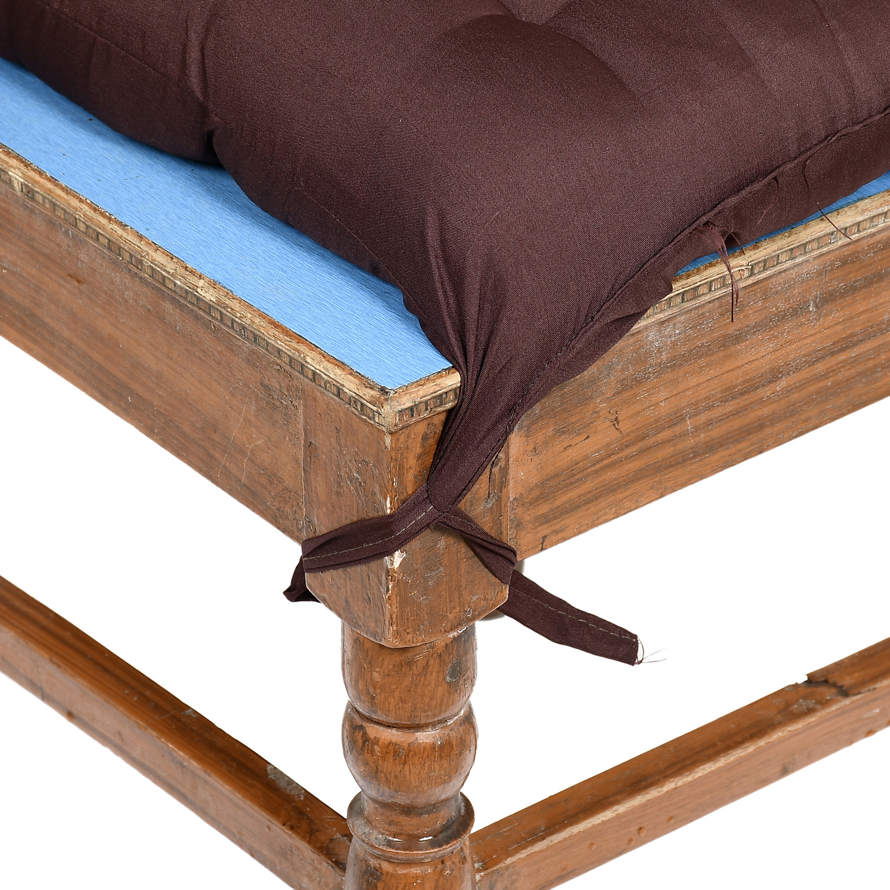 Kuber Industries Microfiber Back And Seat Chair Cushion for Indoor Outdoor Patio Chair, Rocking Chair, Office chair, Desk chair, Dining chairs, Lounge chair with Ties, 18*36 Inch (Brown)
