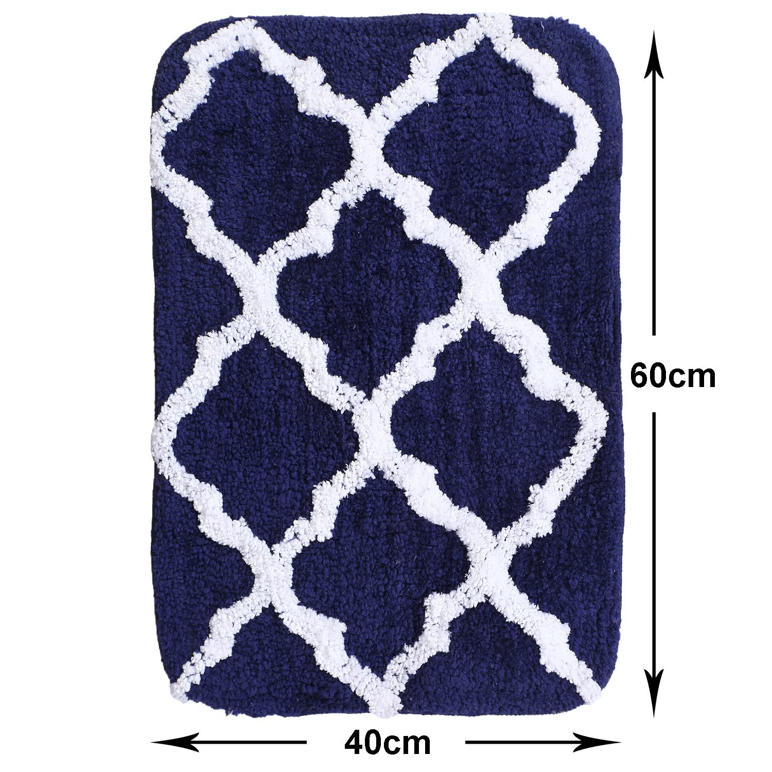 Kuber Industries Microfiber Doormats|Anti-Skid Water Absorbant Fluffy Floor mat|Geometric Pattern Entrance Mat for Kitchen,Bedside,Door,Living,Prayer Room,60x40 cm,Pack of 2 (Brown & Blue)
