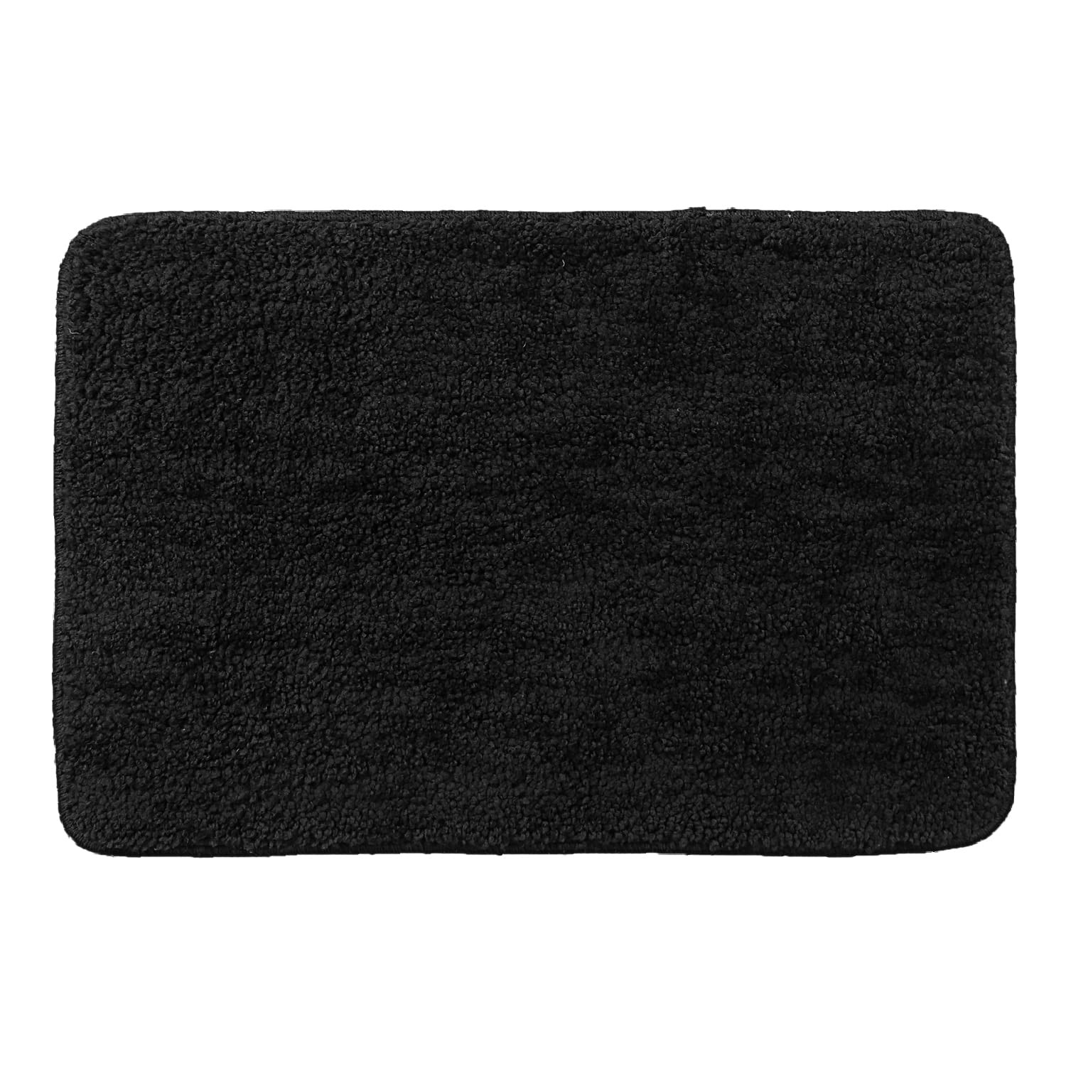 Kuber Industries Microfiber Doormats|Non-Skid Water Absorbant Fluffy Floor mat|Entrance Mat for Kitchen,Bedside,Door,Living,Prayer Room,60x40 cm,Pack of 2 (Black & Gray)