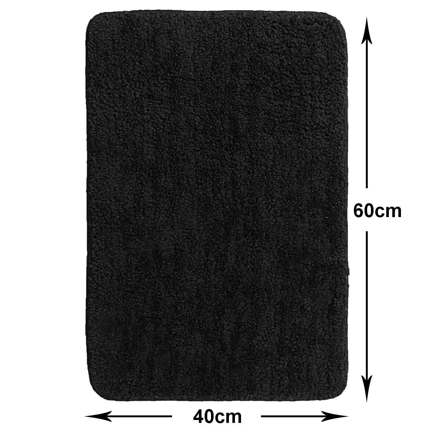 Kuber Industries Microfiber Doormats|Water Absorbant|Soaking Fluffy Velvet Floor mat|Entrance Mat for Kitchen,Bedside,Door,Living,Prayer Room,60x40 cm,Pack of 2 (Blue & Black)