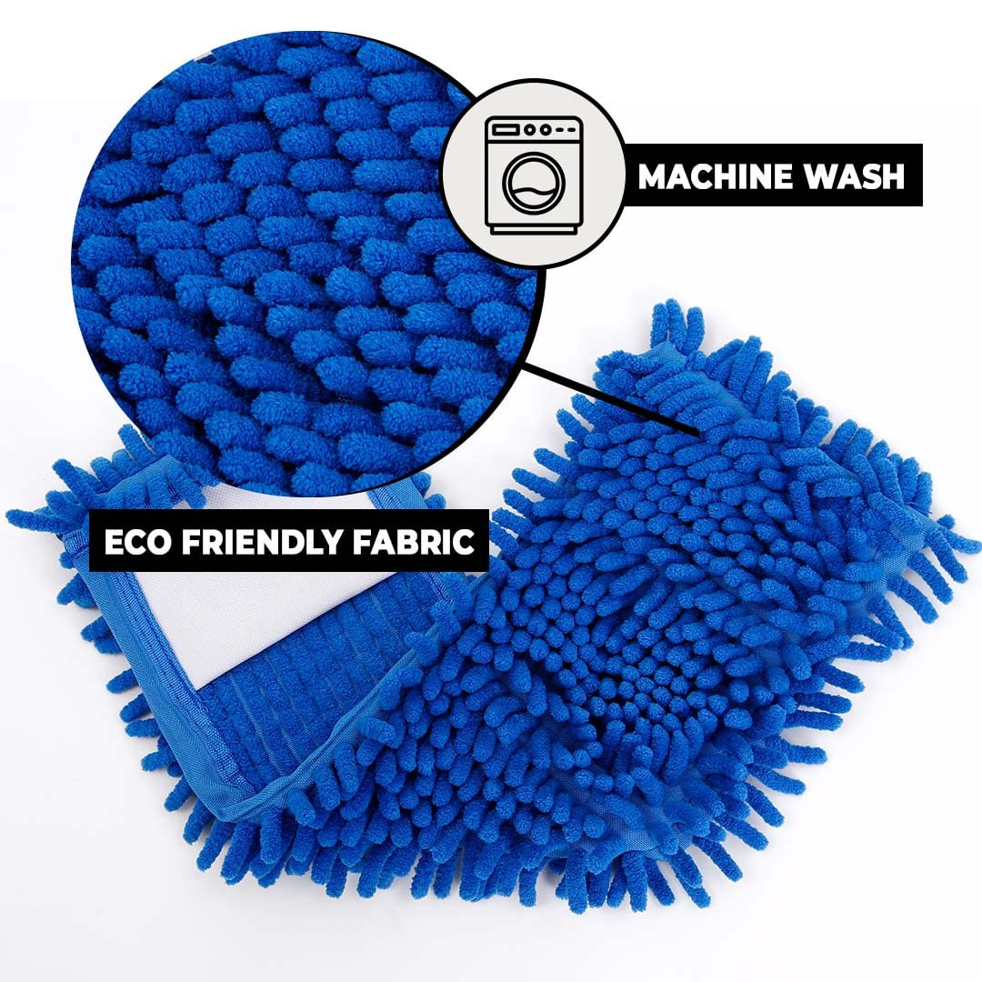 Kuber Industries Microfiber Floor Cleaner Mop Refill|Eco-Friendly & Dual Action|Dry & Wet Cleaning|Multi-Purpose Cleaning Mop for Home|Blue