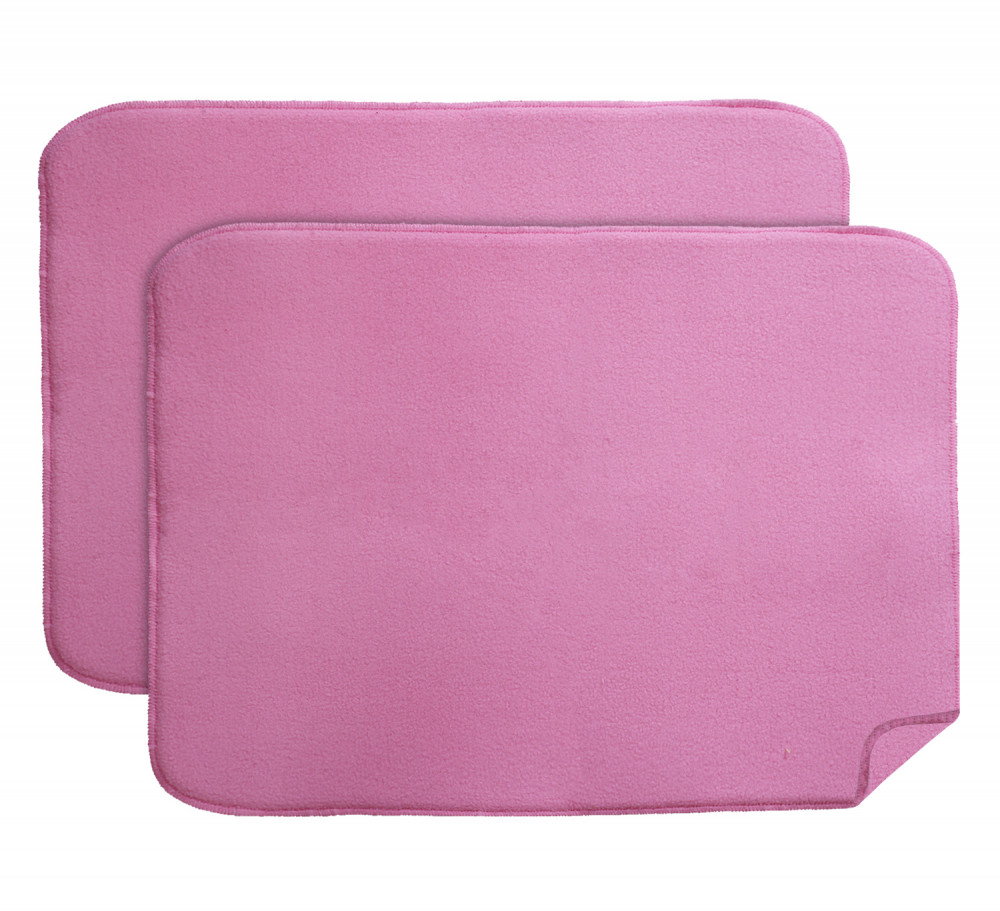 Kuber Industries Microfiber Reversible Dish Drying Mat With Absorbent Parity For Kitchen 19&quot;x 15&quot;,(Pink)