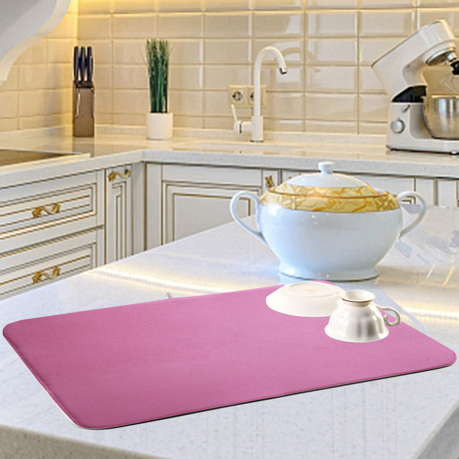 Kuber Industries Microfiber Reversible Dish Drying Mat With Absorbent Parity For Kitchen 19