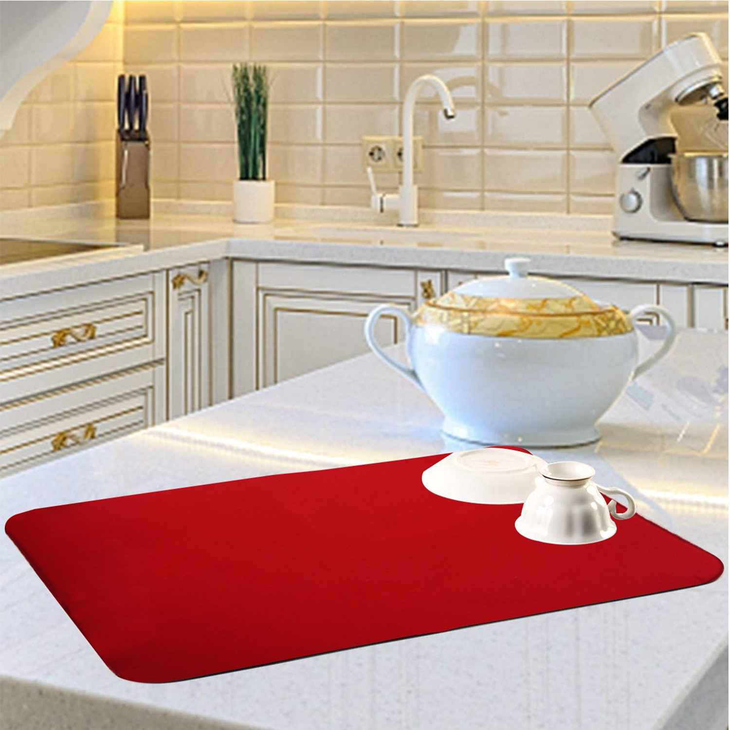 Kuber Industries Microfiber Reversible Dish Drying Mat With Absorbent Parity For Kitchen 19