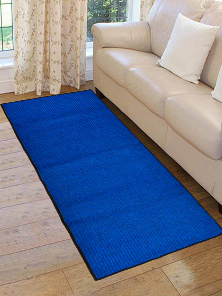 Kuber Industries Microfiber Reversible Kitchen Runner,Floor Rug,Bedroom Living Room Bedside Runner 21&quot;x55&quot;(Blue)-KUBMART3290