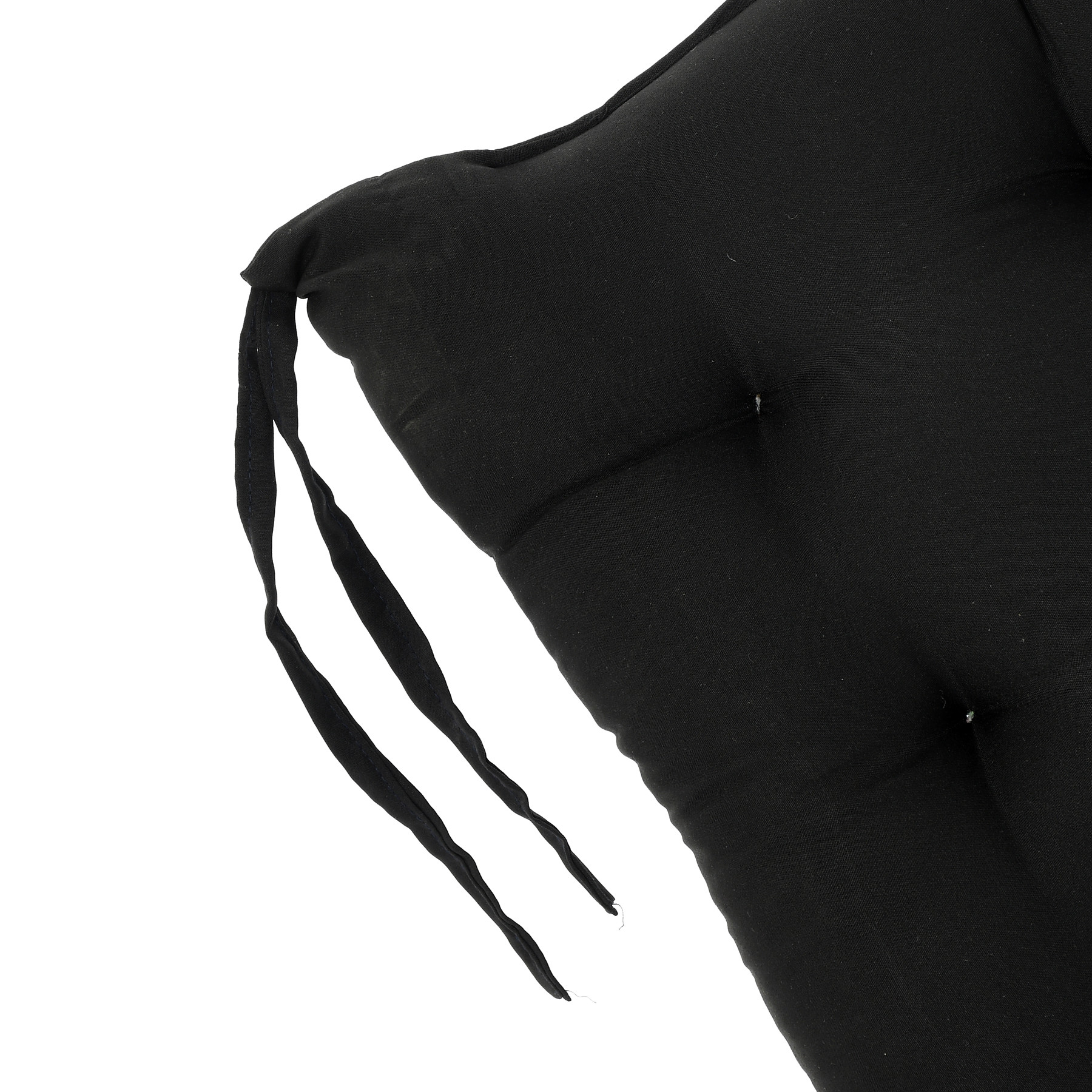 Kuber Industries Microfiber Square Chair Pad Seat Cushion For Car Pad, Office Chair, Indoor/Outdoor, Dining Living Room, Kitchen With Ties, 18*18 Inch (Black)