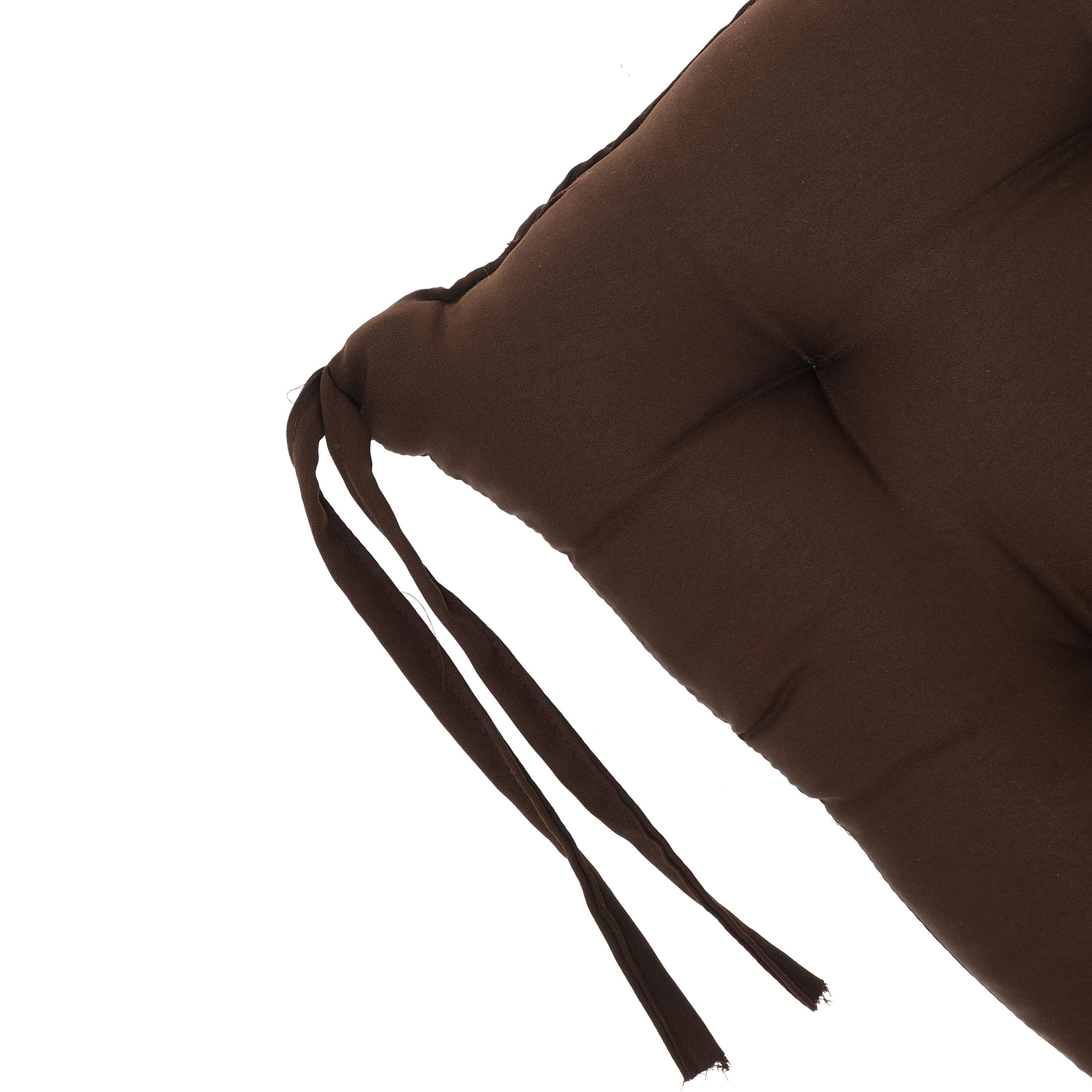 Kuber Industries Microfiber Square Chair Pad Seat Cushion For Car Pad, Office Chair, Indoor/Outdoor, Dining Living Room, Kitchen With Ties, 18*18 Inch (Brown)