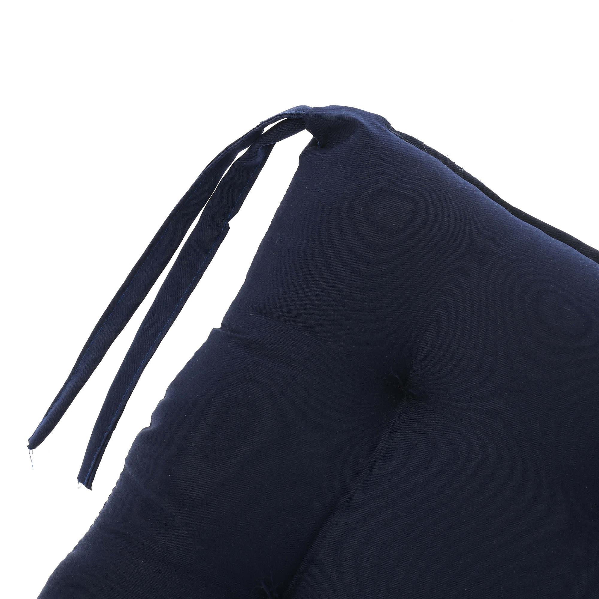 Kuber Industries Microfiber Square Chair Pad Seat Cushion For Car Pad, Office Chair, Indoor/Outdoor, Dining Living Room, Kitchen With Ties, 18*18 Inch (Navy Blue)