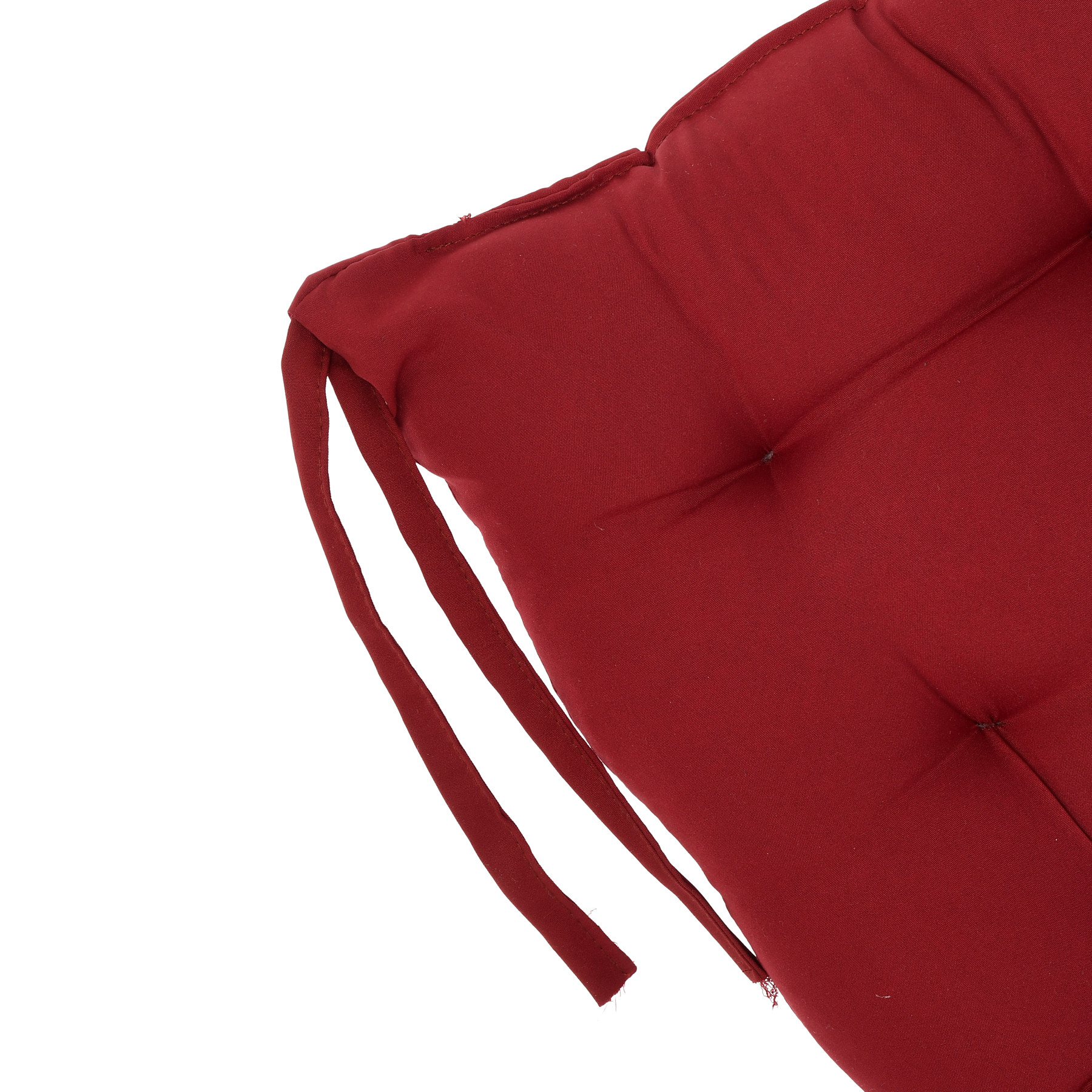 Kuber Industries Microfiber Square Chair Pad Seat Cushion For Car Pad, Office Chair, Indoor/Outdoor, Dining Living Room, Kitchen With Ties, 18*18 Inch (Maroon)