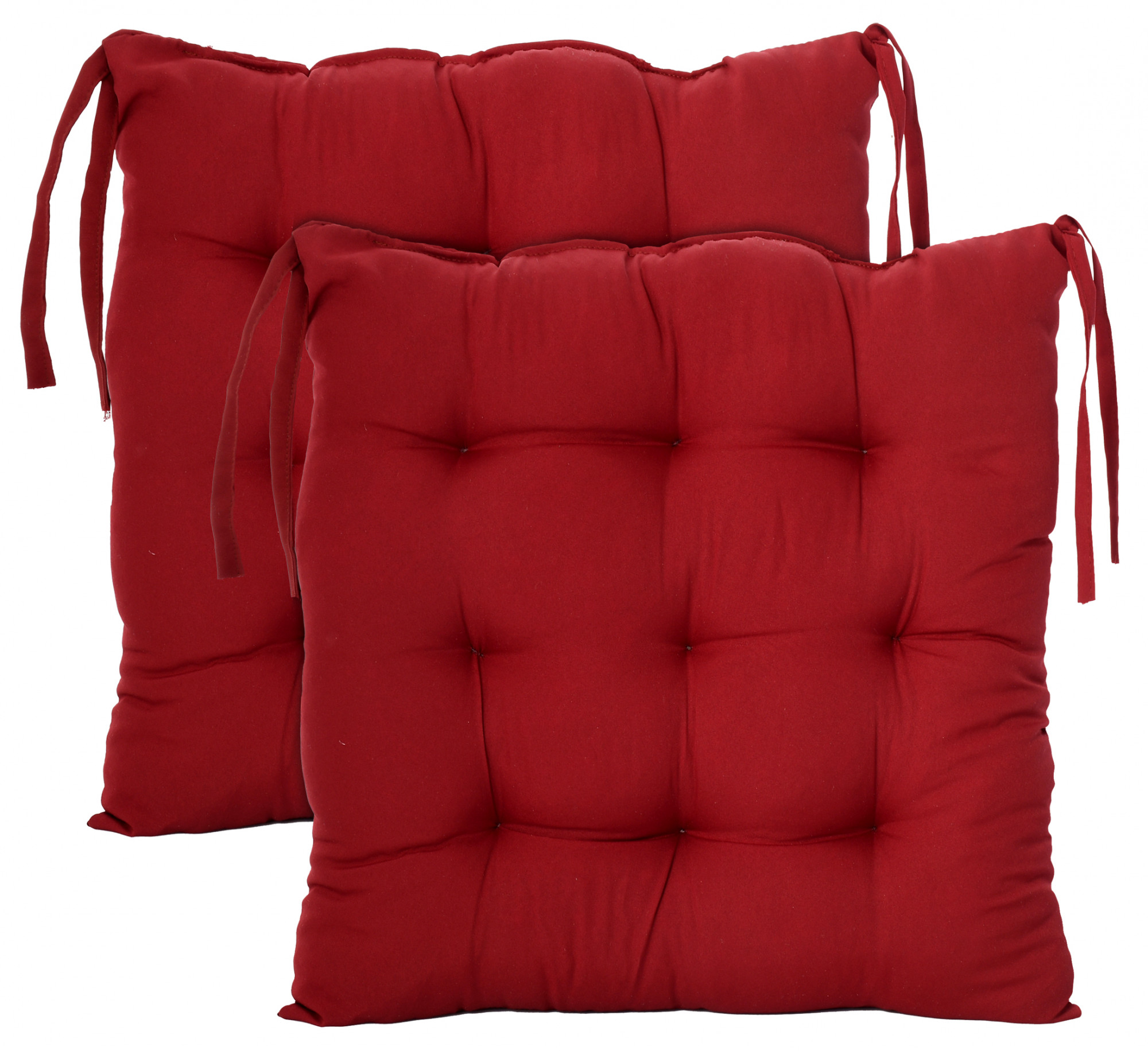Kuber Industries Microfiber Square Chair Pad Seat Cushion For Car Pad, Office Chair, Indoor/Outdoor, Dining Living Room, Kitchen With Ties, 18*18 Inch (Maroon)