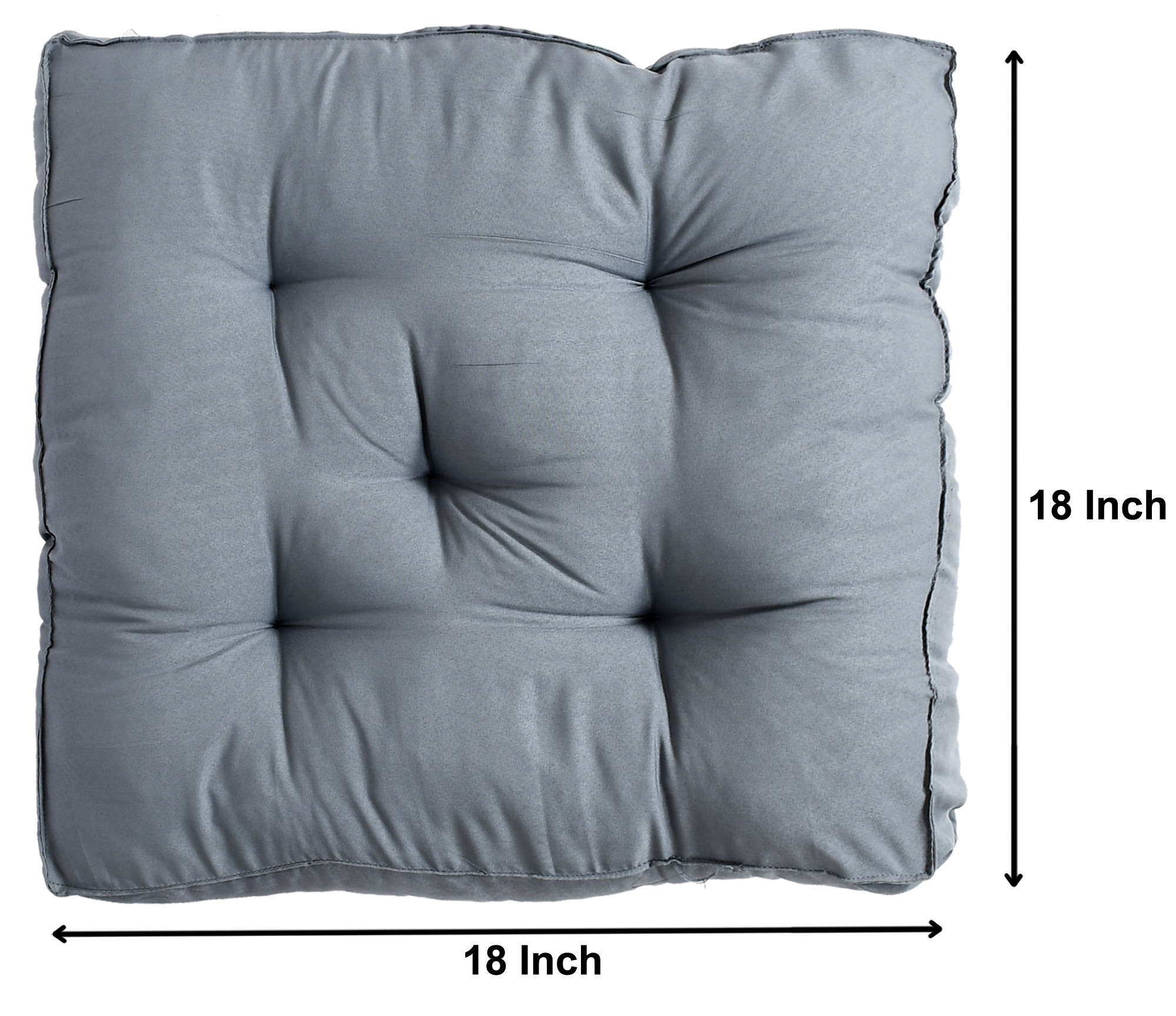 Kuber Industries Microfiber Square Chair Pad Seat Cushion For Car Pad, Office Chair, Indoor/Outdoor, Dining Living Room, Kitchen, 18*18 Inch (Grey)
