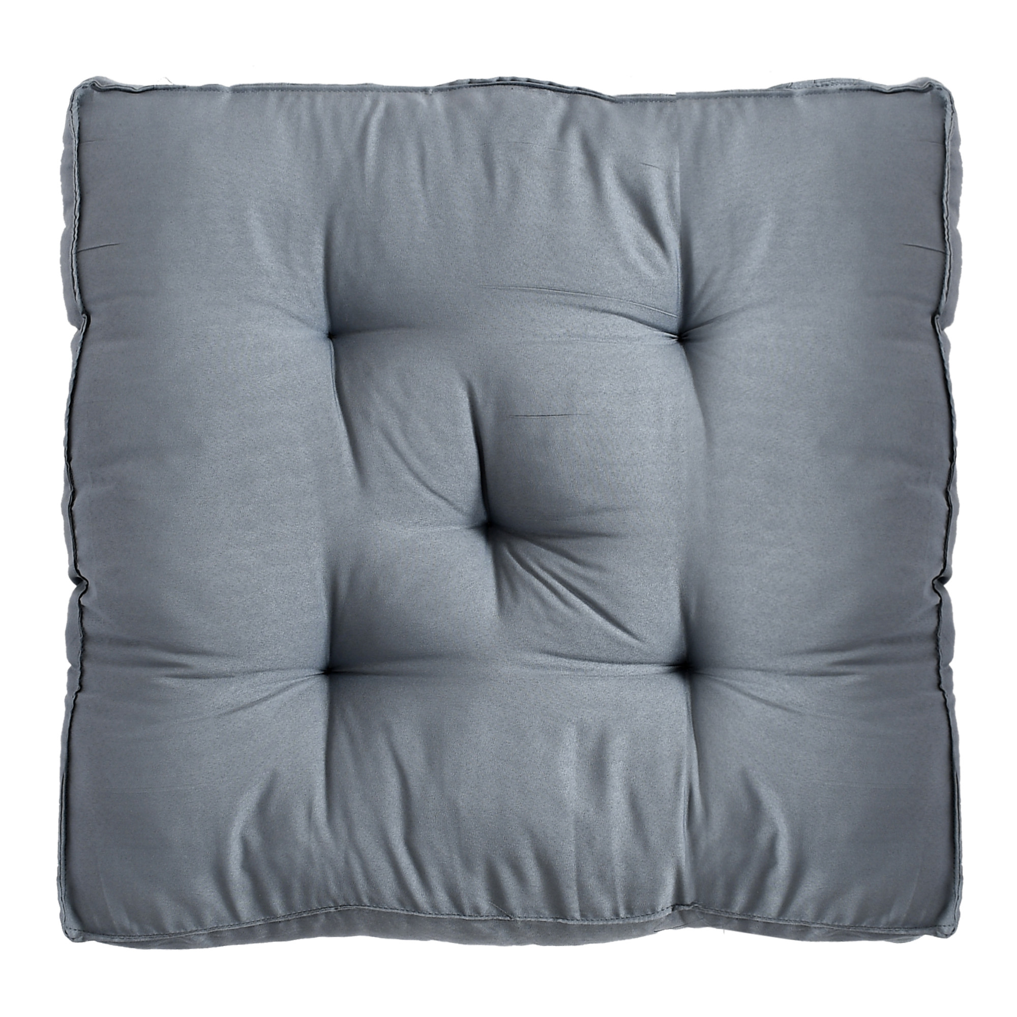 Kuber Industries Microfiber Square Chair Pad Seat Cushion For Car Pad, Office Chair, Indoor/Outdoor, Dining Living Room, Kitchen, 18*18 Inch (Grey)