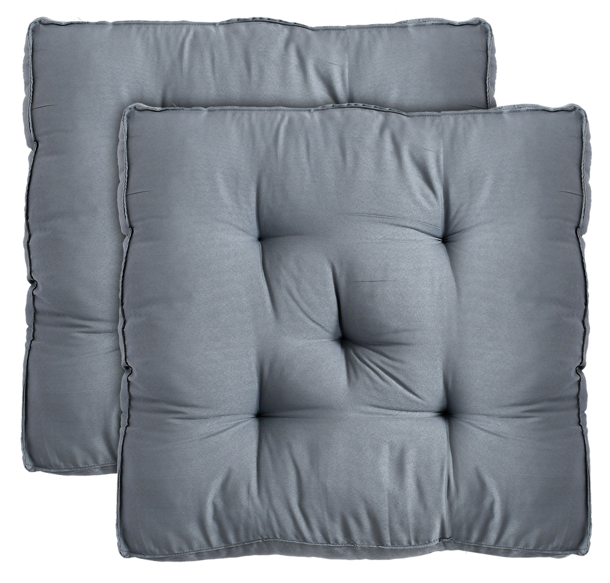 Kuber Industries Microfiber Square Chair Pad Seat Cushion For Car Pad, Office Chair, Indoor/Outdoor, Dining Living Room, Kitchen, 18*18 Inch (Grey)