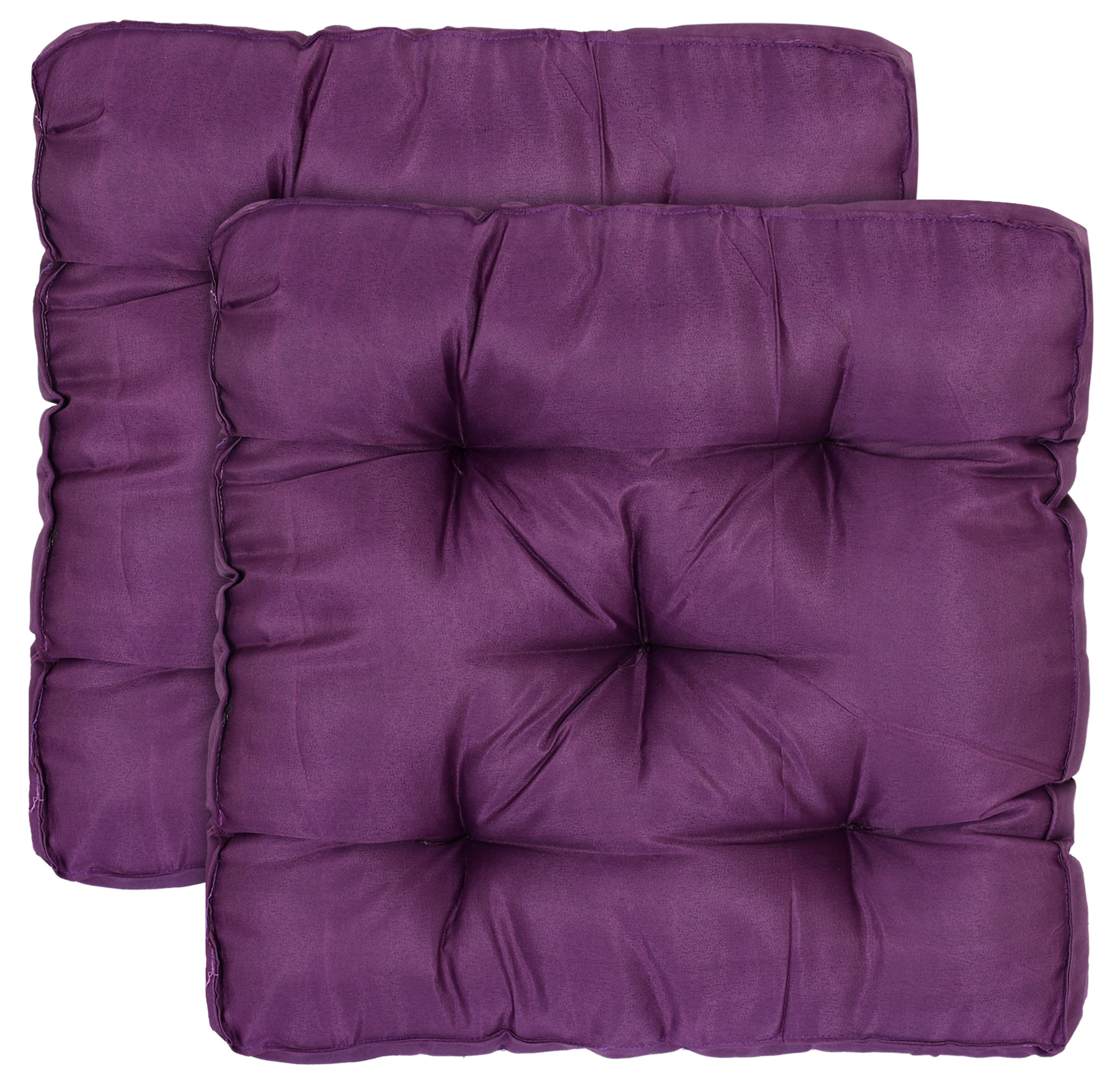 Kuber Industries Microfiber Square Chair Pad Seat Cushion For Car Pad, Office Chair, Indoor/Outdoor, Dining Living Room, Kitchen, 18*18 Inch (Purple)