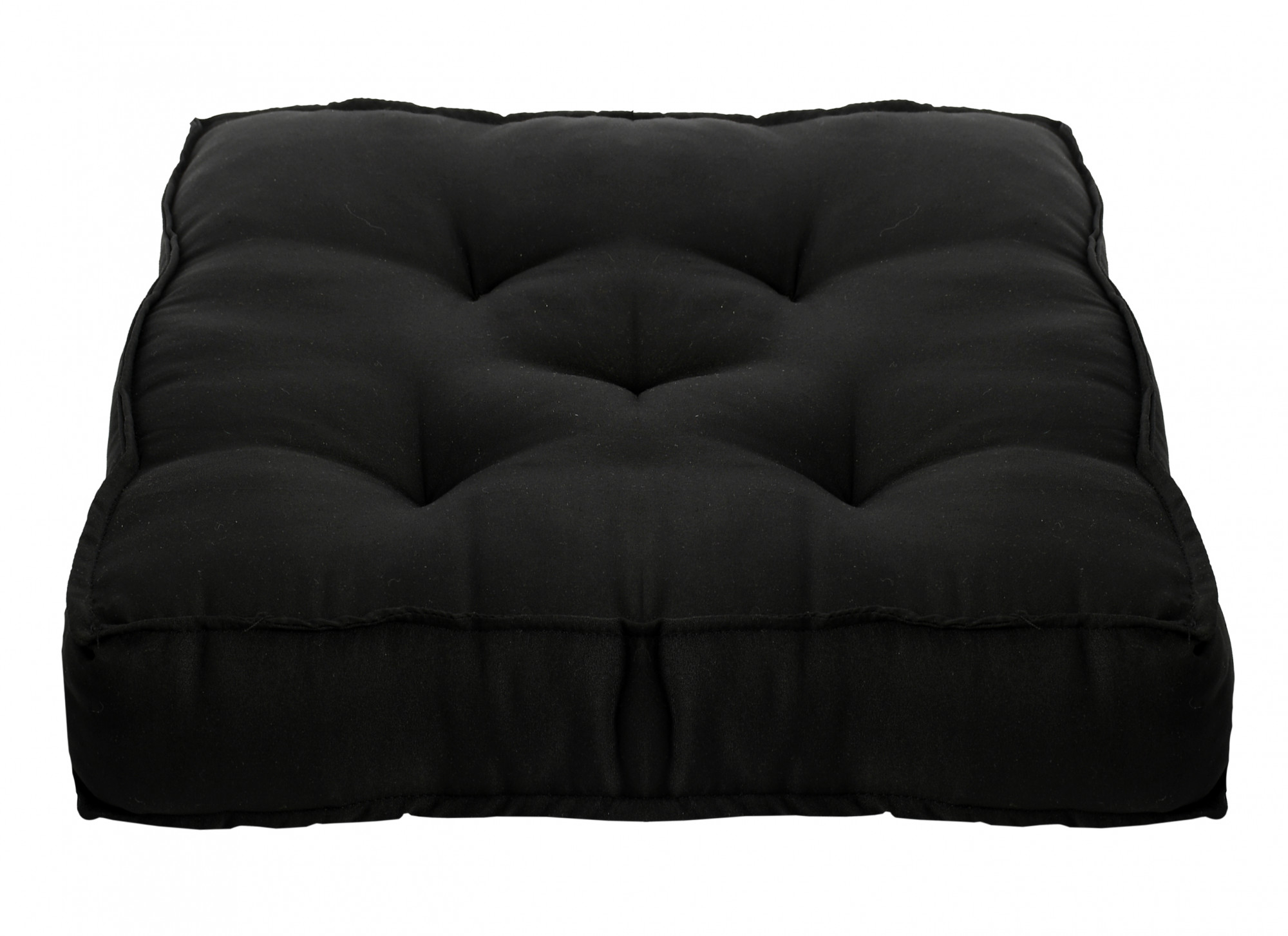 Kuber Industries Microfiber Square Chair Pad Seat Cushion For Car Pad, Office Chair, Indoor/Outdoor, Dining Living Room, Kitchen, 18*18 Inch (Black)