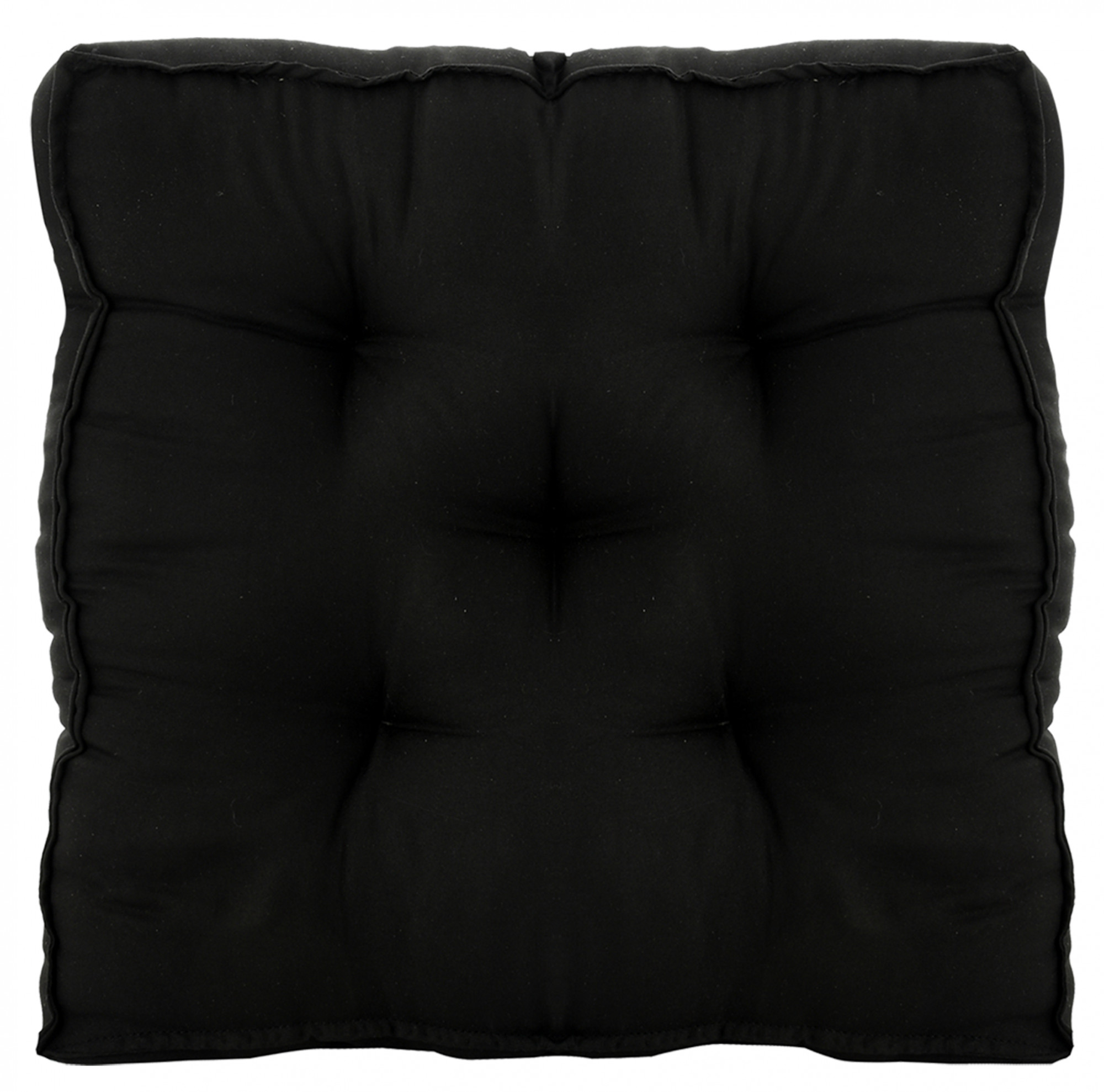 Kuber Industries Microfiber Square Chair Pad Seat Cushion For Car Pad, Office Chair, Indoor/Outdoor, Dining Living Room, Kitchen, 18*18 Inch (Black)