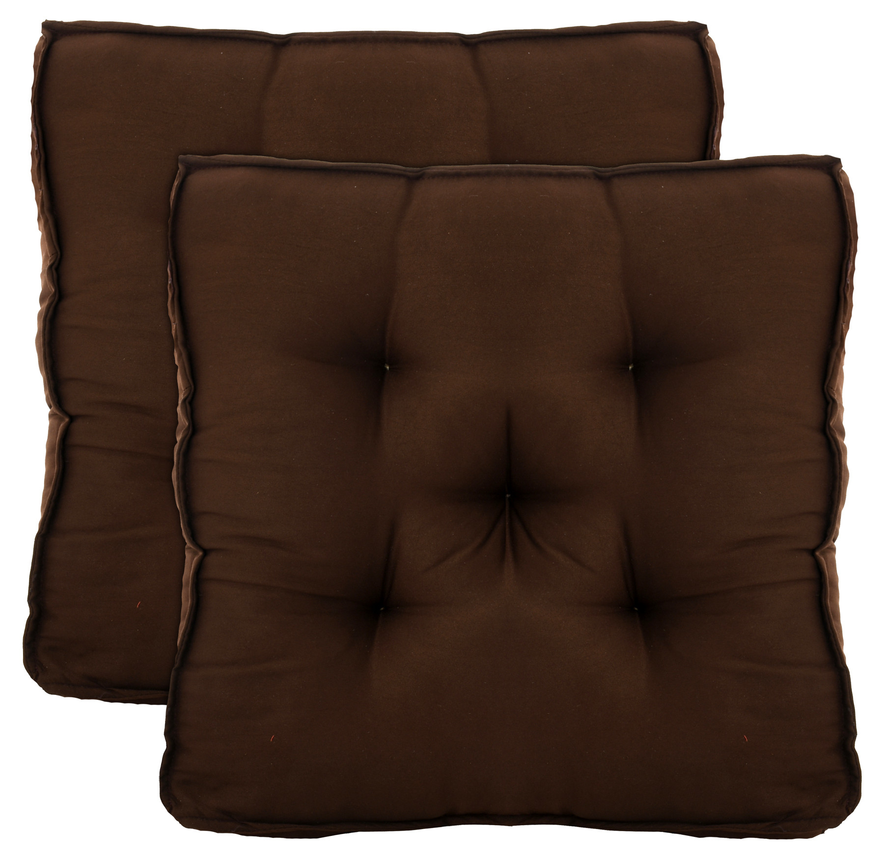 Kuber Industries Microfiber Square Chair Pad Seat Cushion For Car Pad, Office Chair, Indoor/Outdoor, Dining Living Room, Kitchen, 18*18 Inch (Brown)
