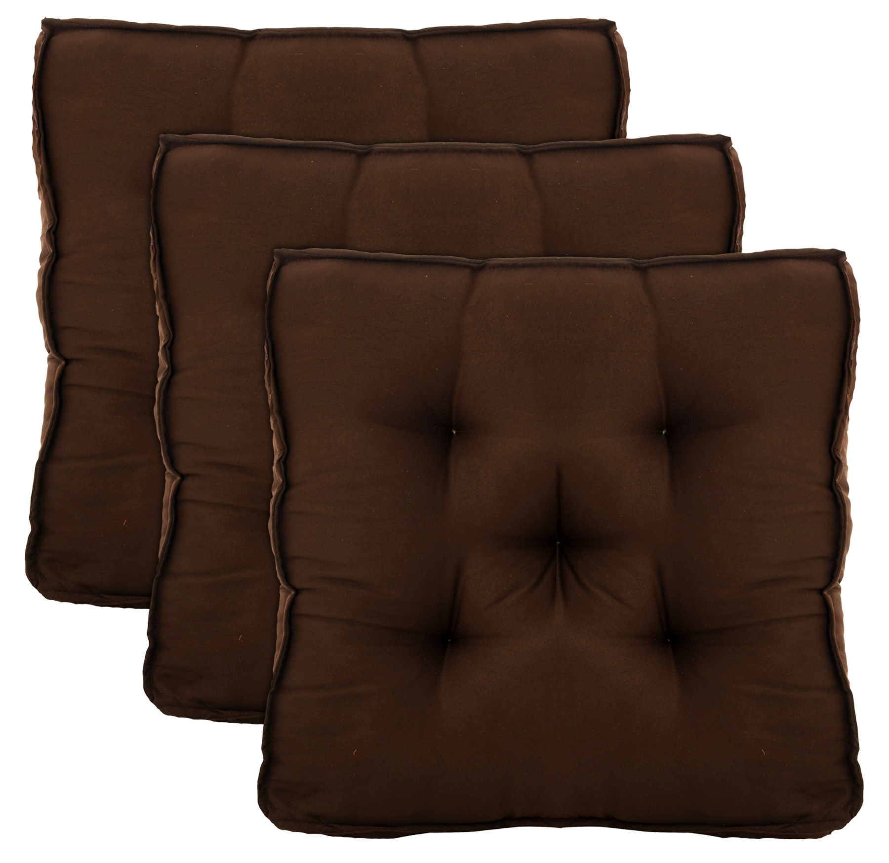 Kuber Industries Microfiber Square Chair Pad Seat Cushion For Car Pad, Office Chair, Indoor/Outdoor, Dining Living Room, Kitchen, 18*18 Inch (Brown)
